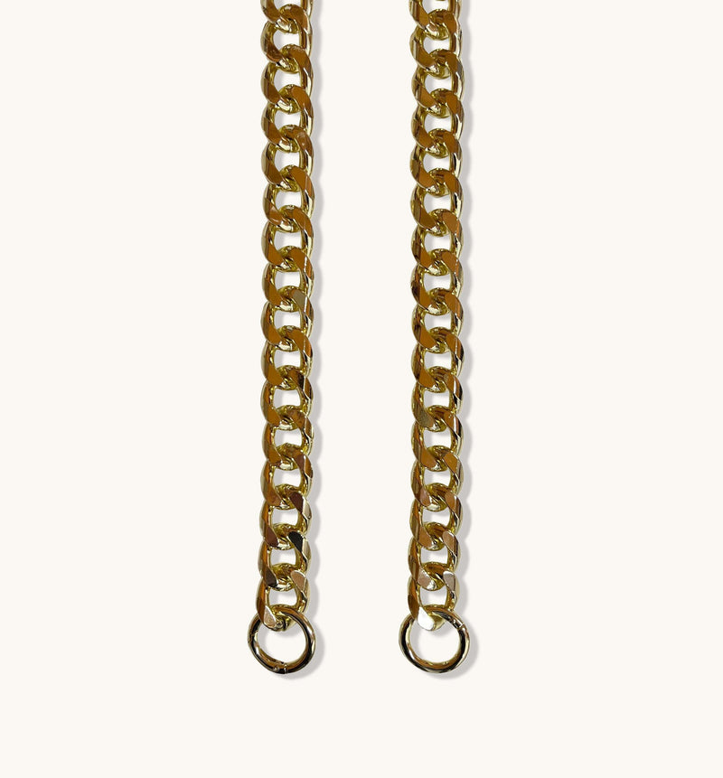 Light Grey Leather Crossbody Bag With Gold Chain Strap