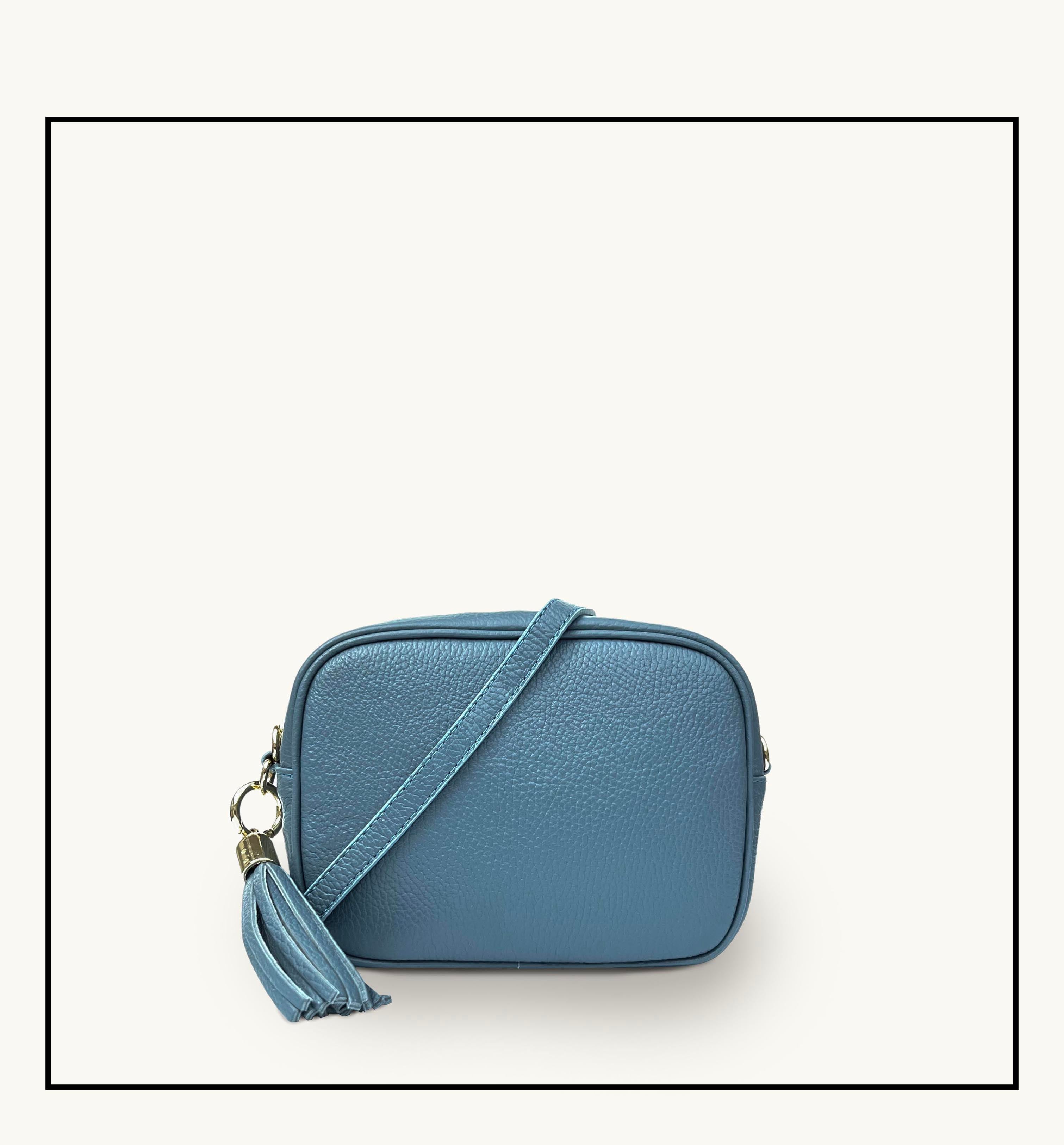 The Tassel Denim Blue Leather Crossbody Bag