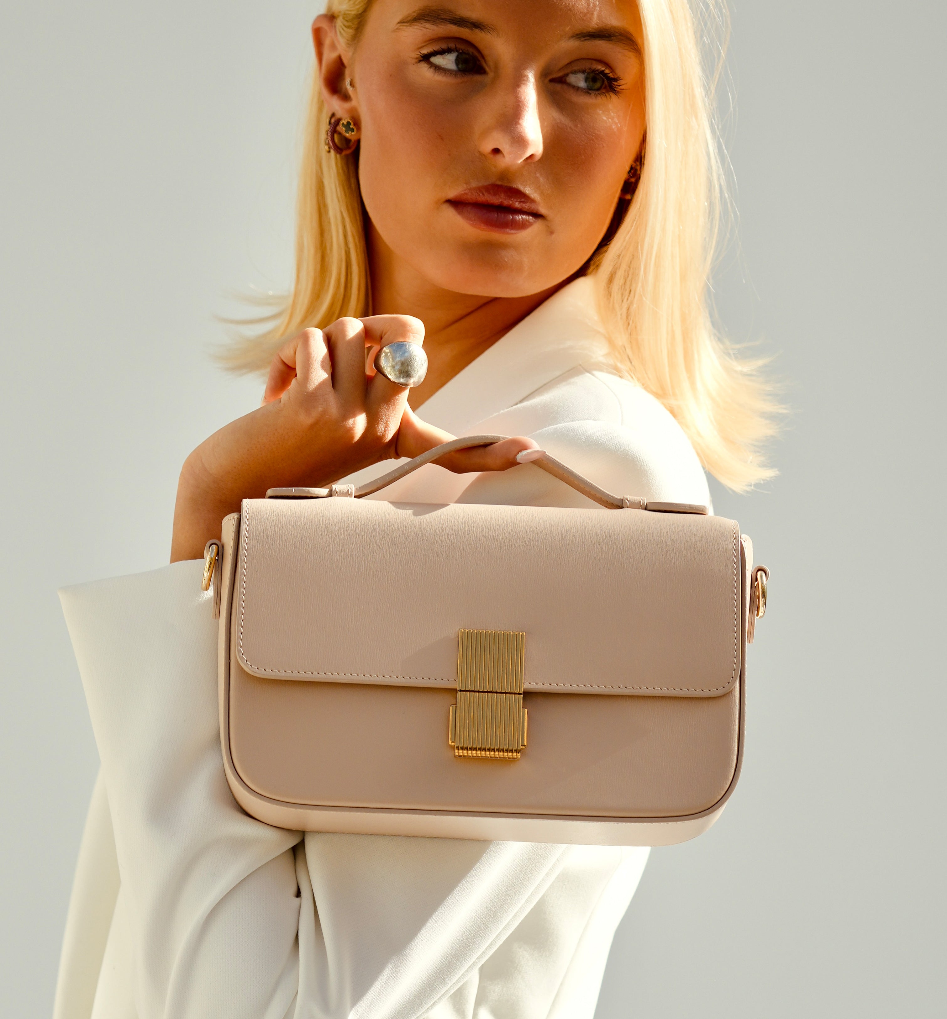 The Flora Blush Leather Bag