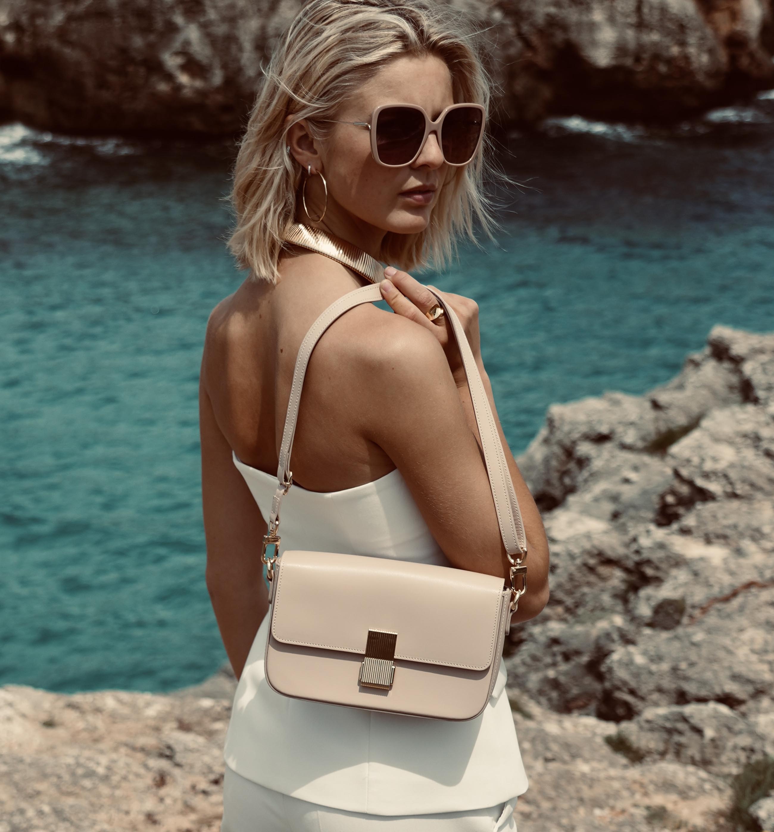 The Flora Blush Leather Bag