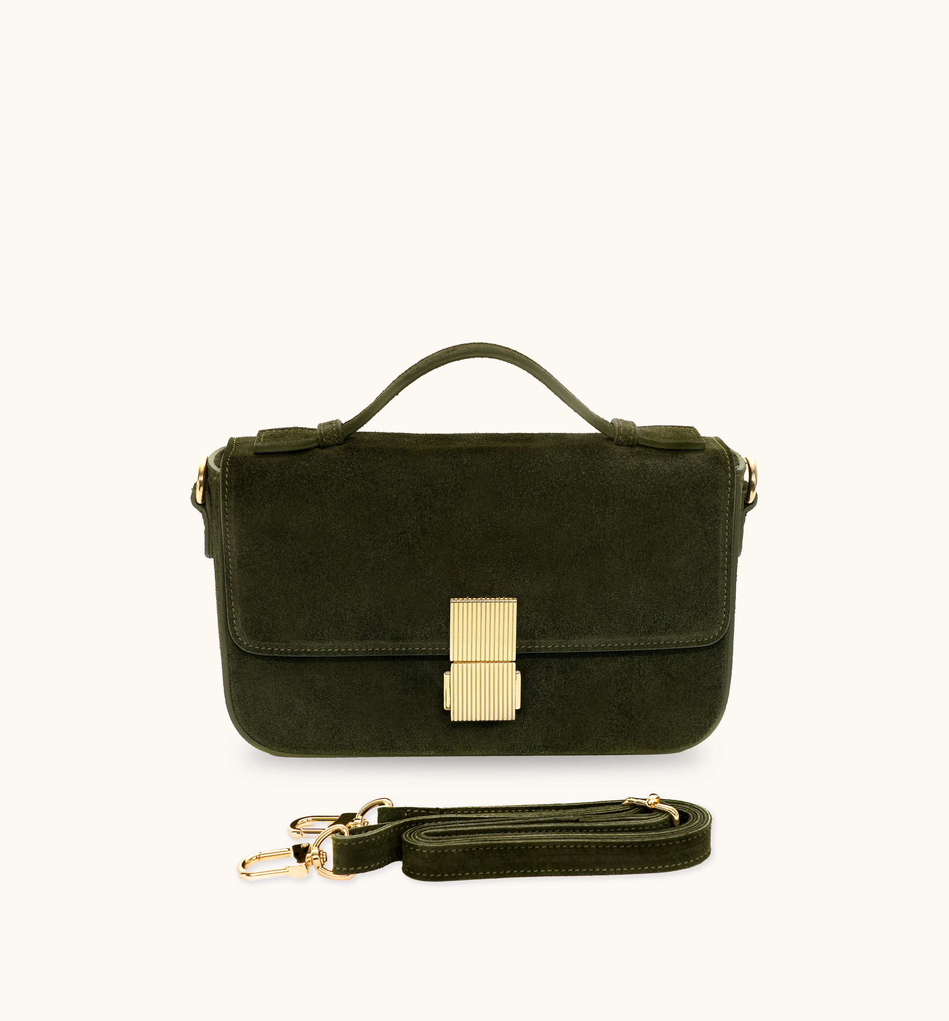 The Flora Top Handle Suede Bag