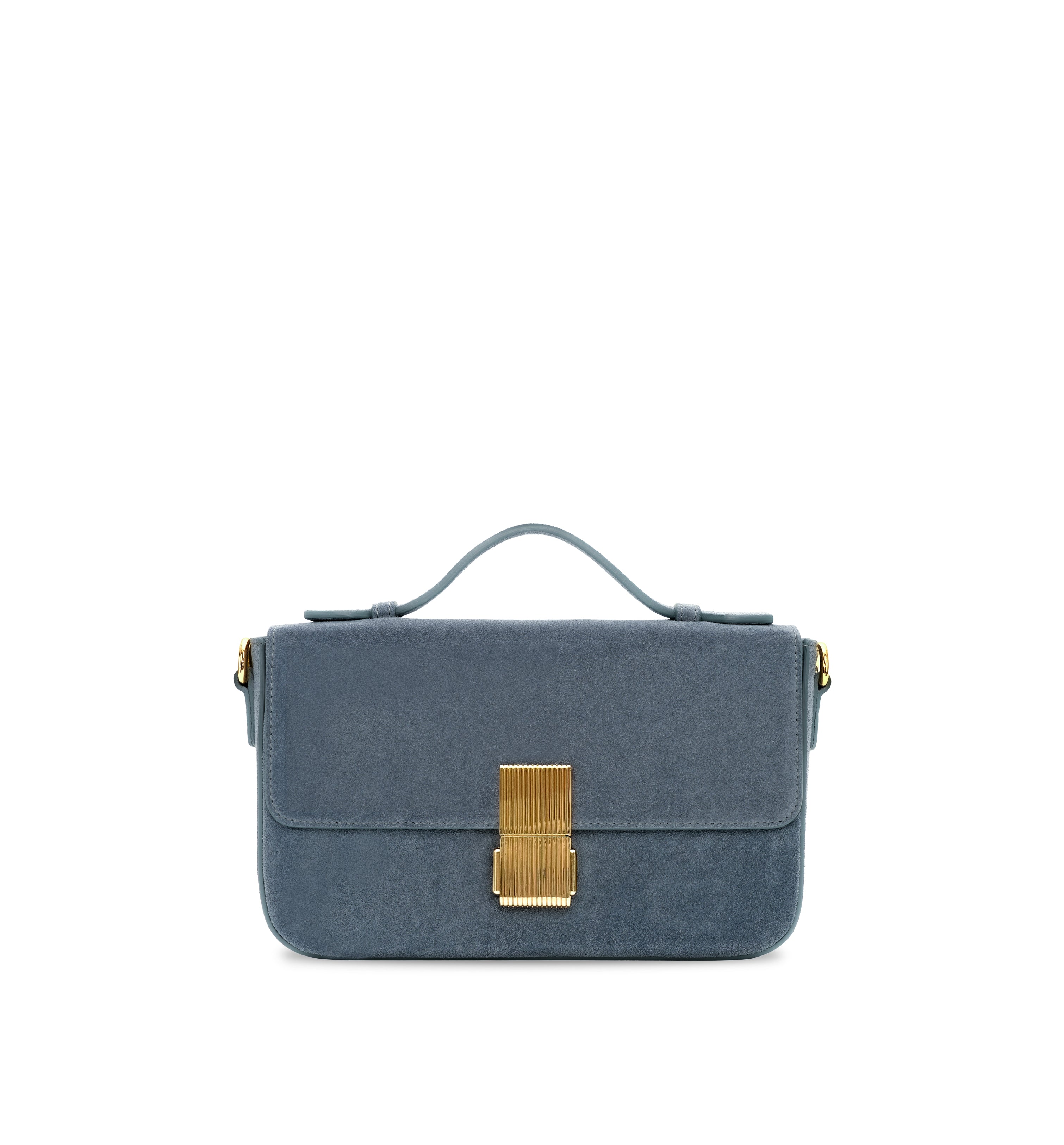 The Flora Top Handle Suede Bag