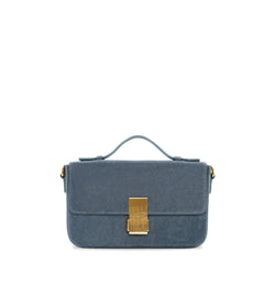 The Flora Top Handle Suede Bag