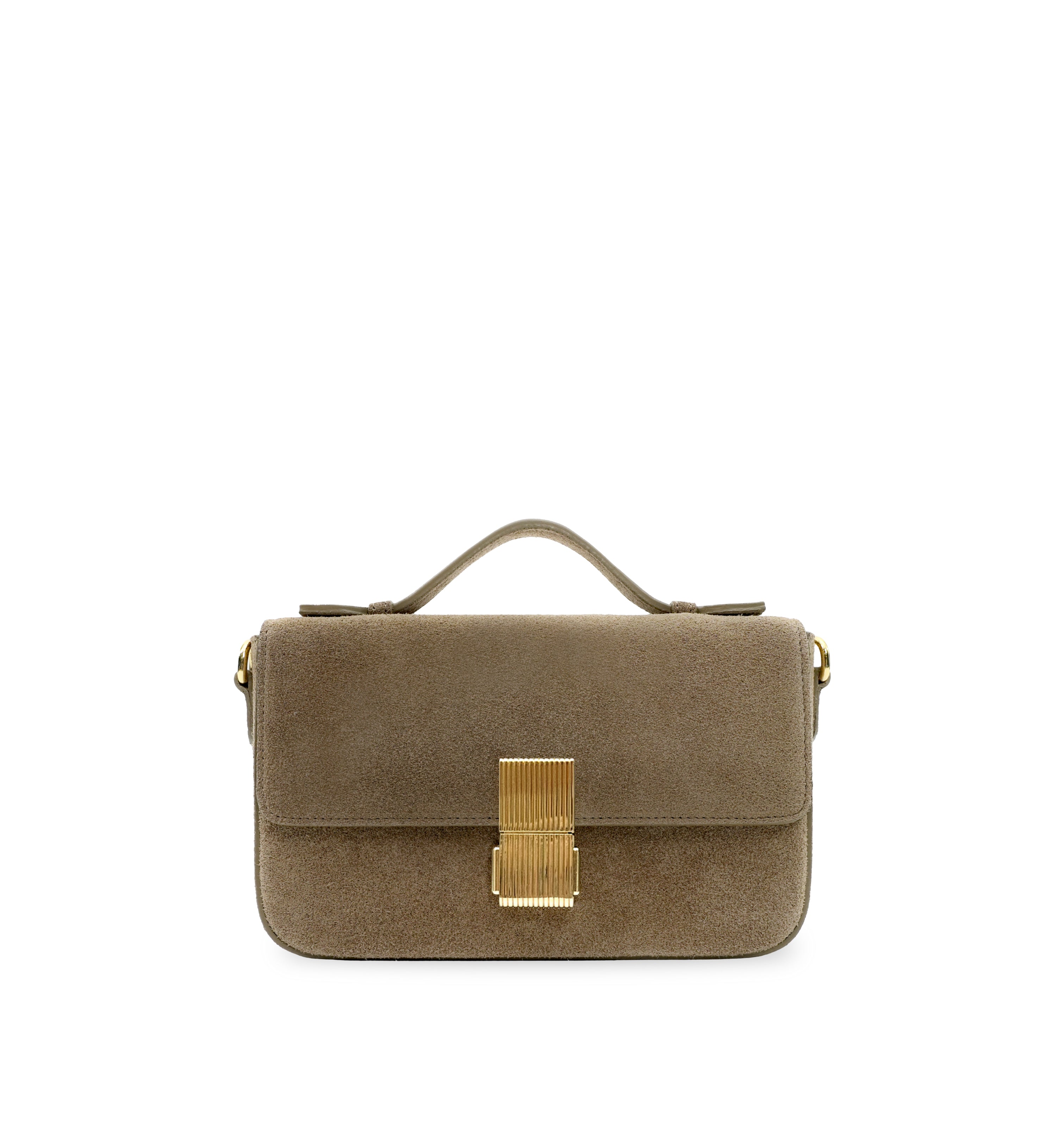 The Flora Top Handle Suede Bag