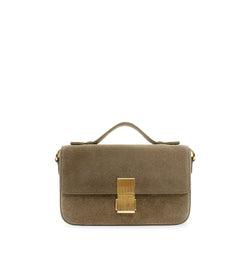 The Flora Top Handle Suede Bag