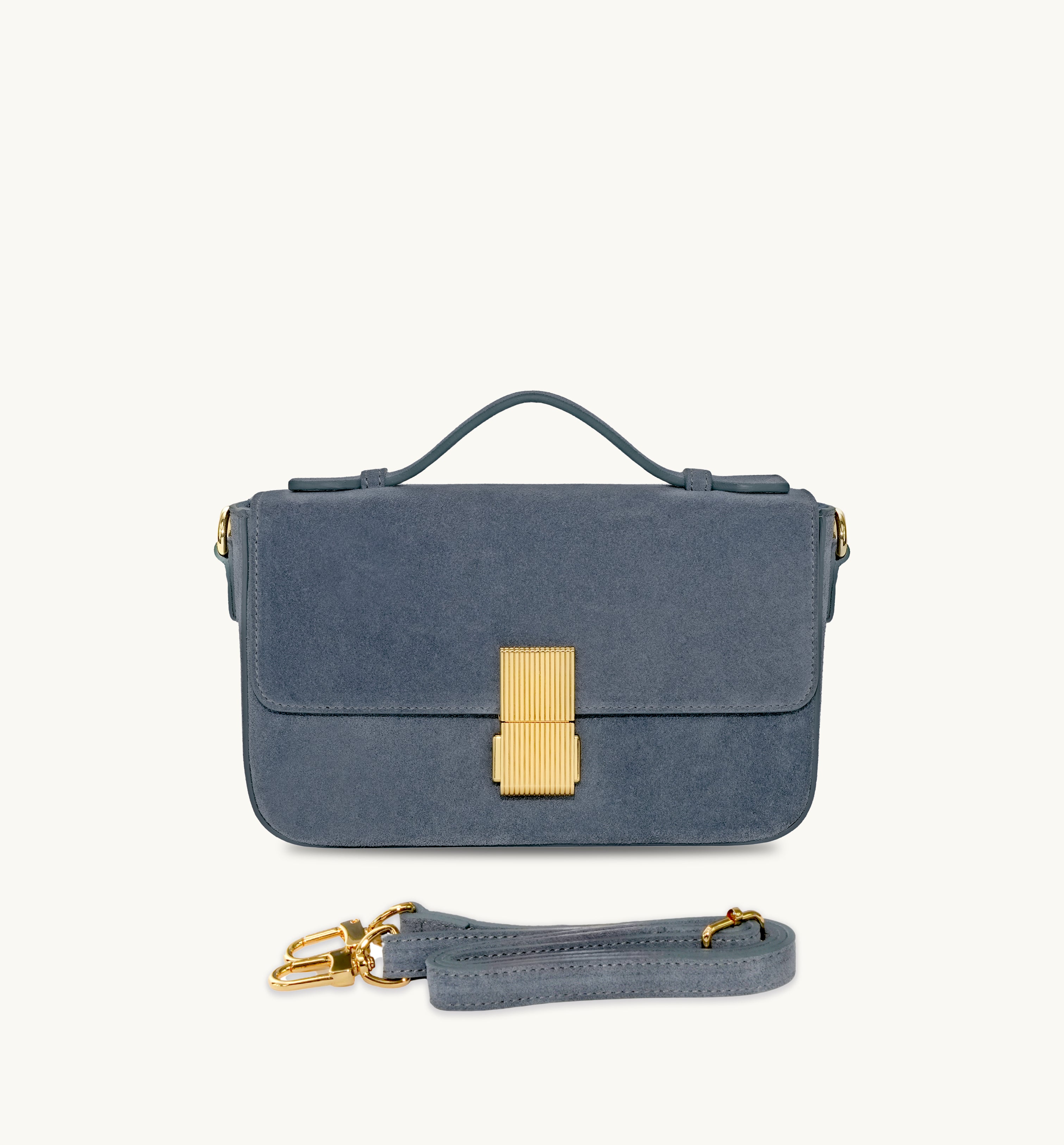 The Flora Top Handle Suede Bag