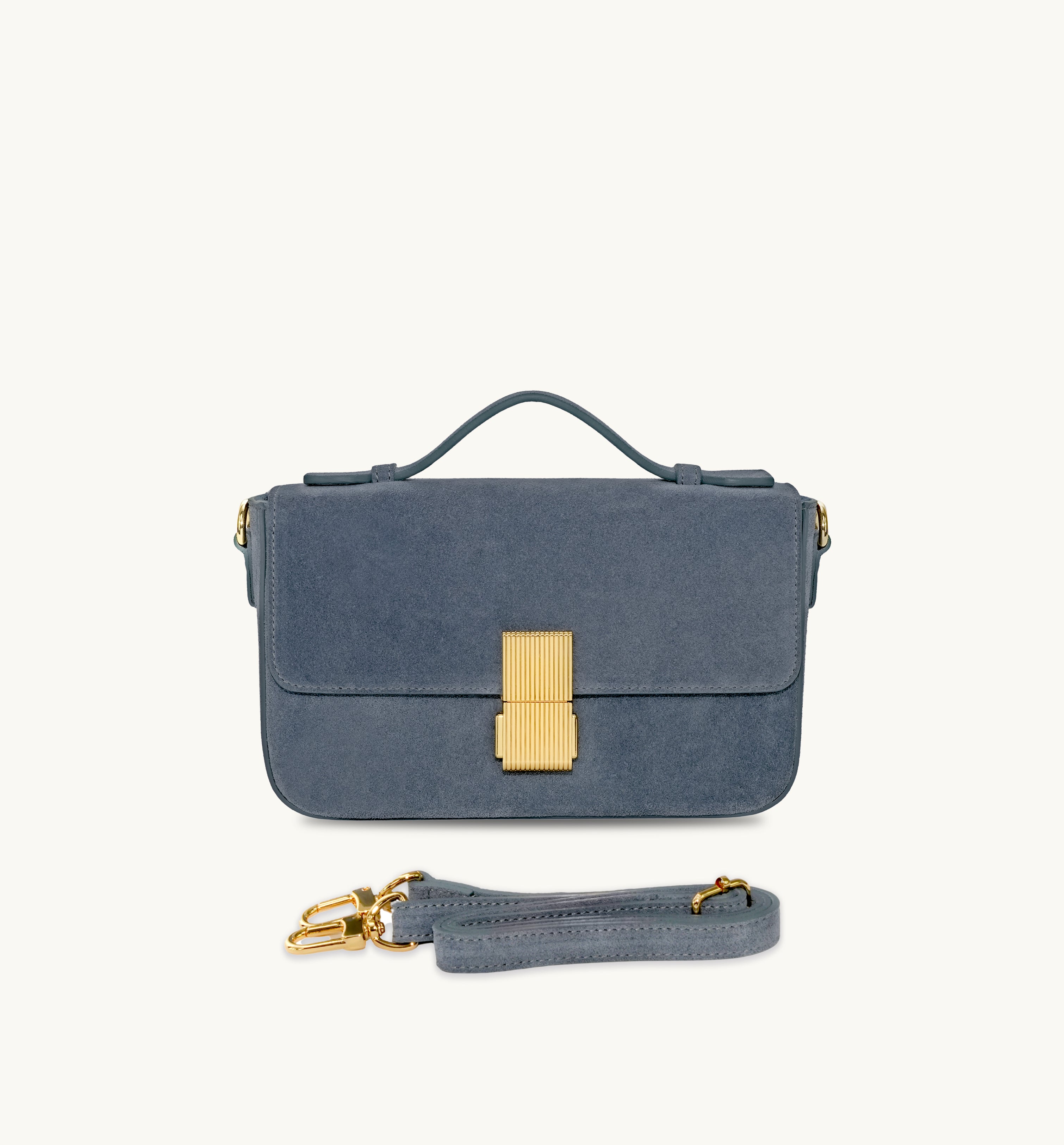 The Flora Top Handle Suede Bag