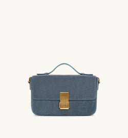 The Flora Top Handle Suede Bag