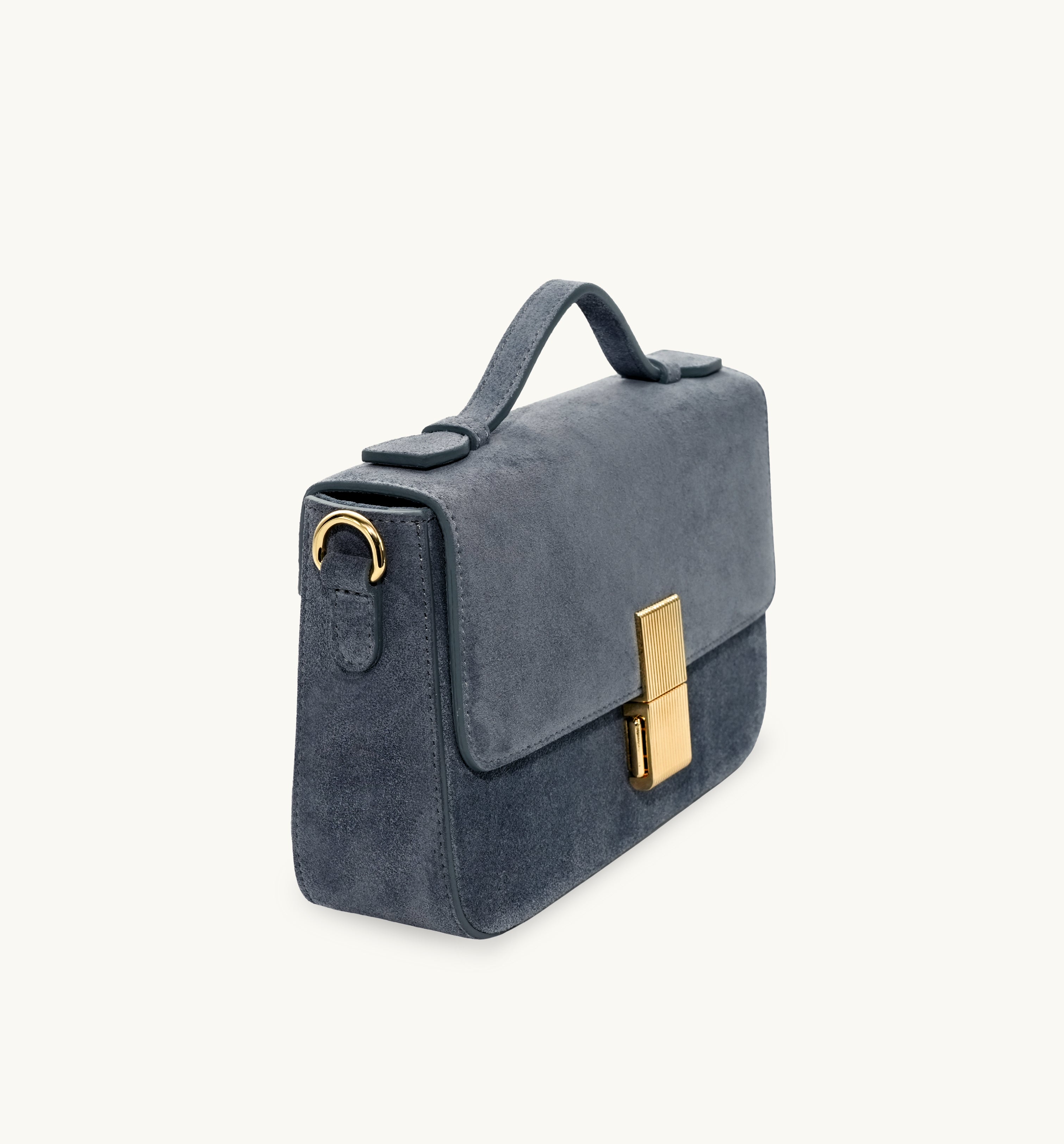 The Flora Top Handle Suede Bag