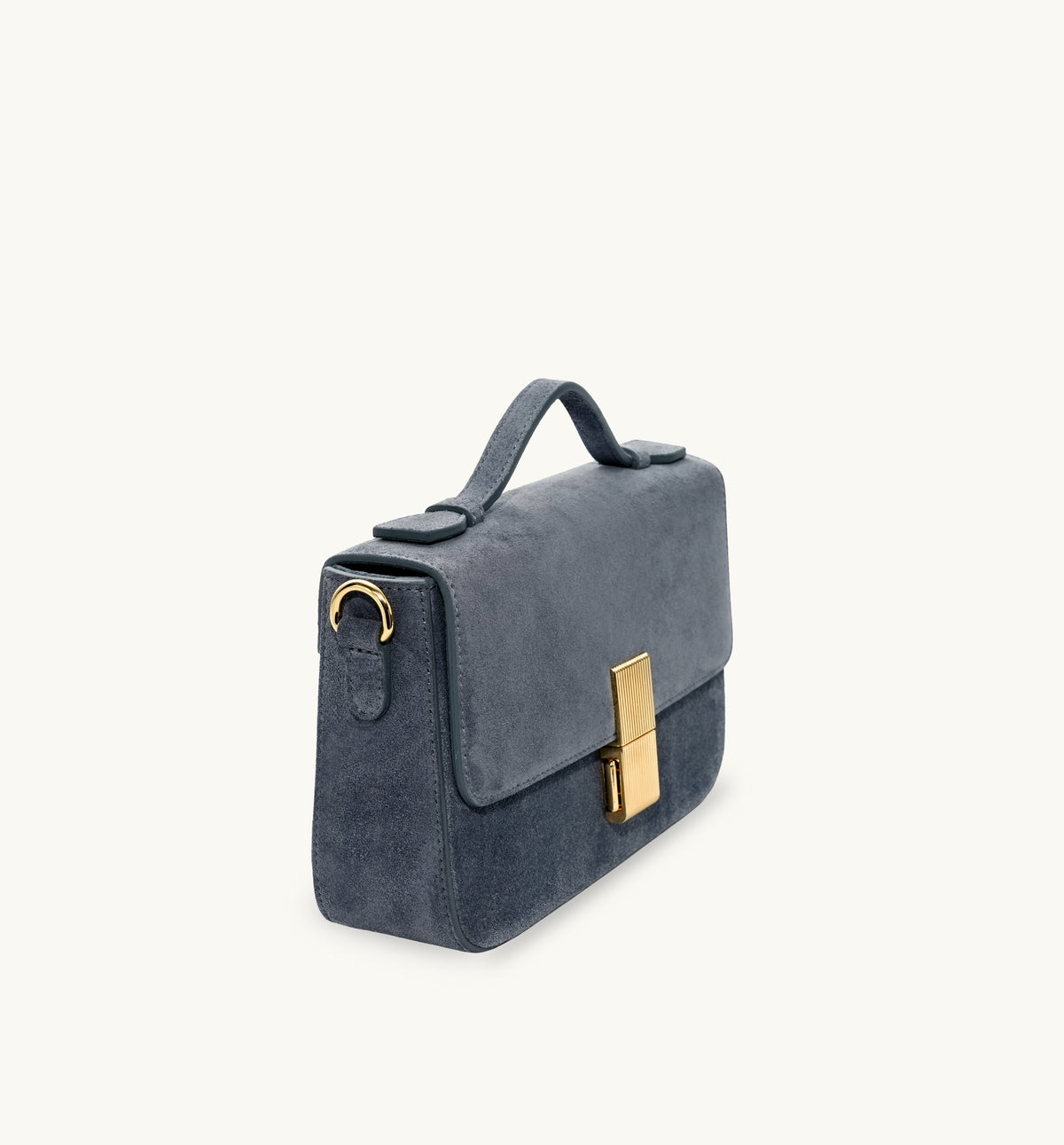 The Flora Top Handle Suede Bag