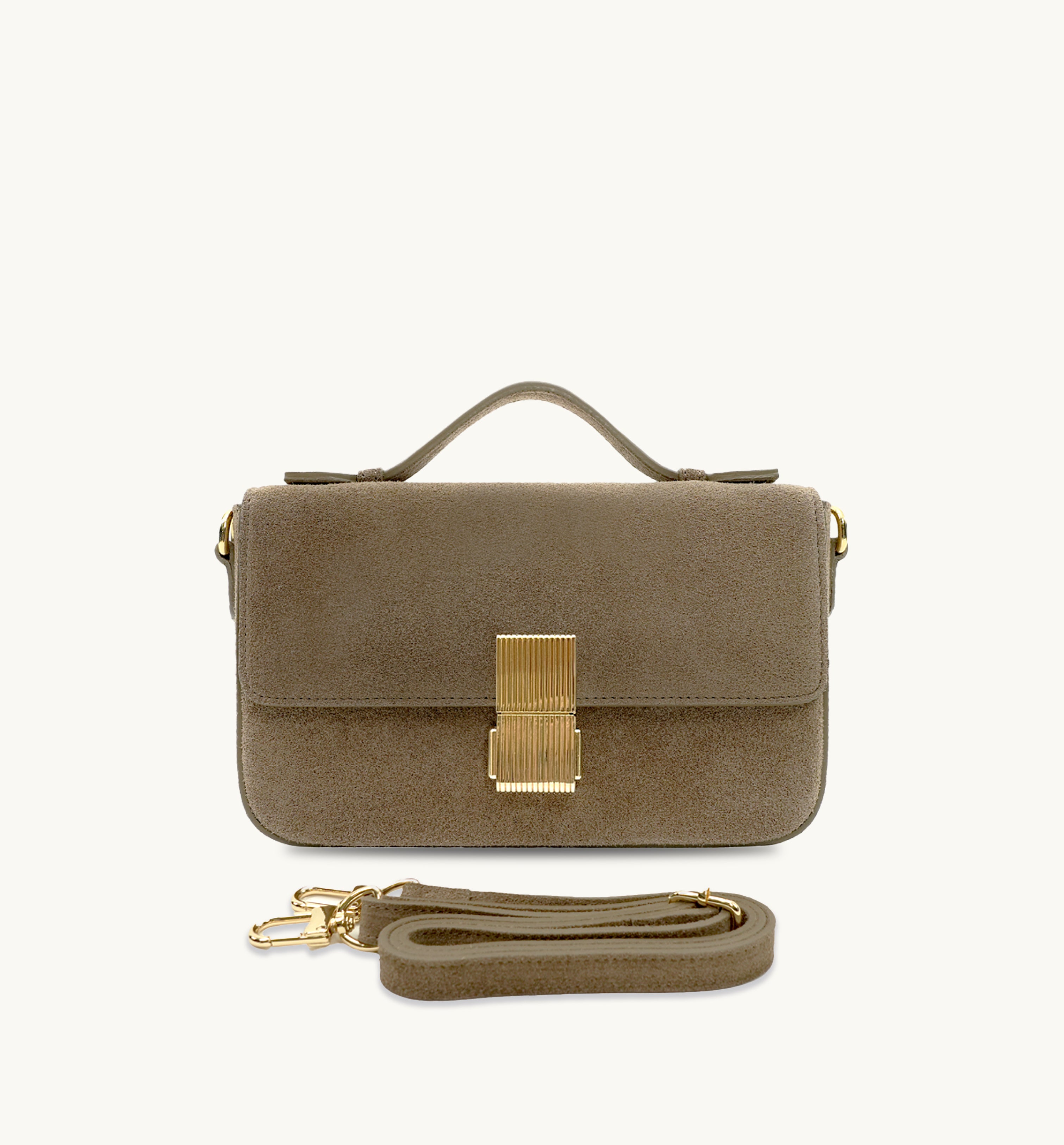 The Flora Top Handle Suede Bag