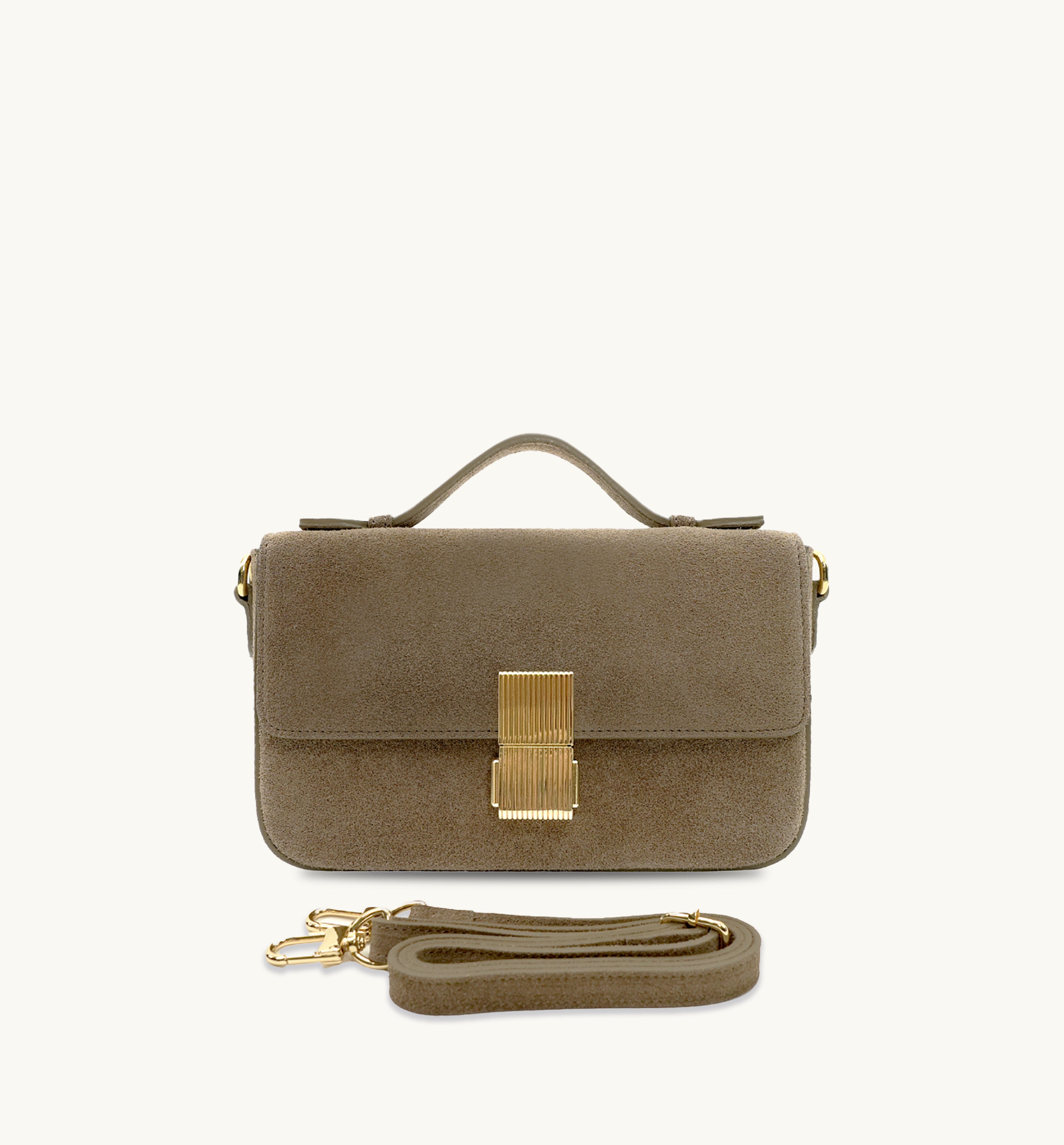 The Flora Top Handle Suede Bag