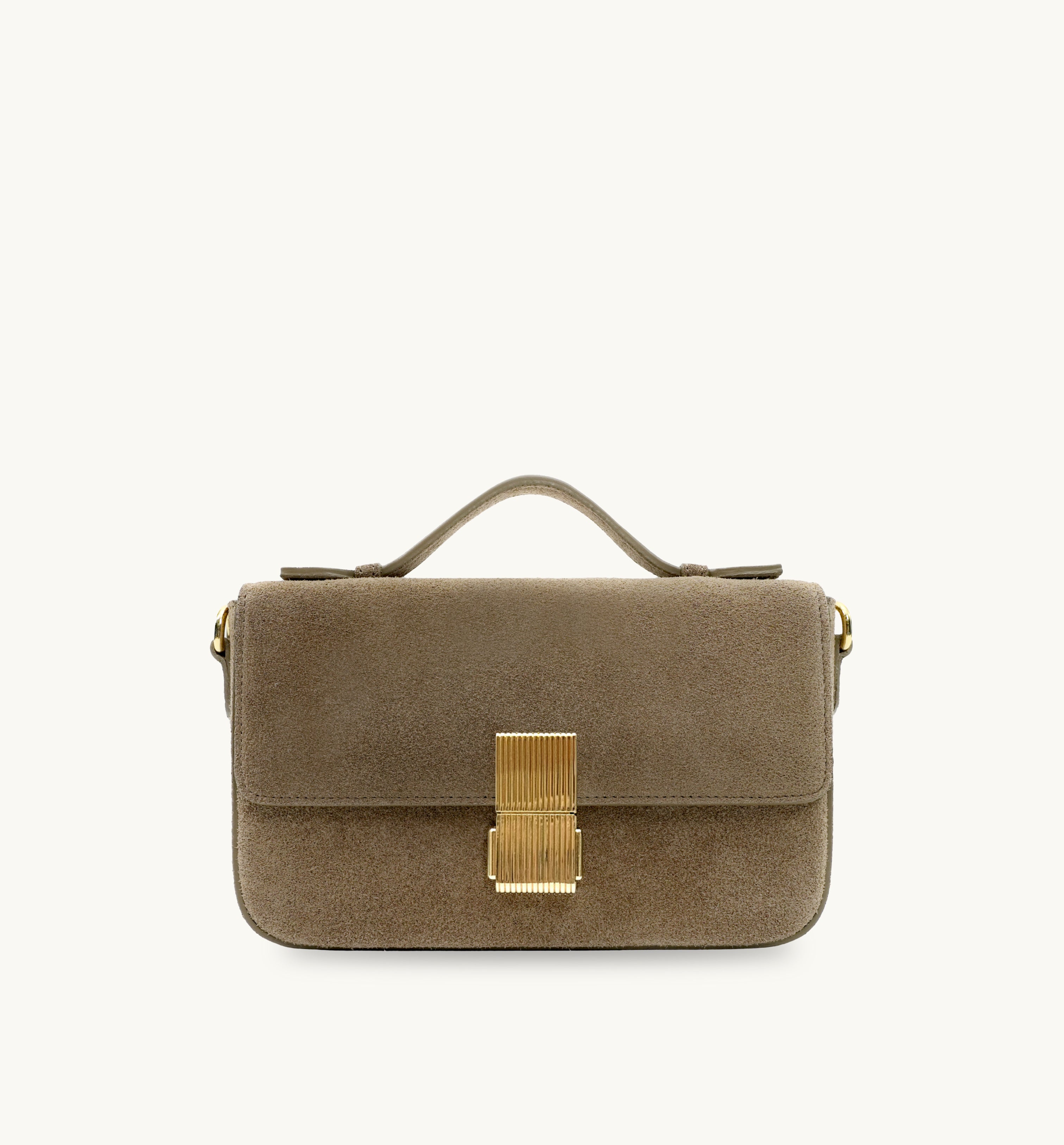 The Flora Top Handle Suede Bag