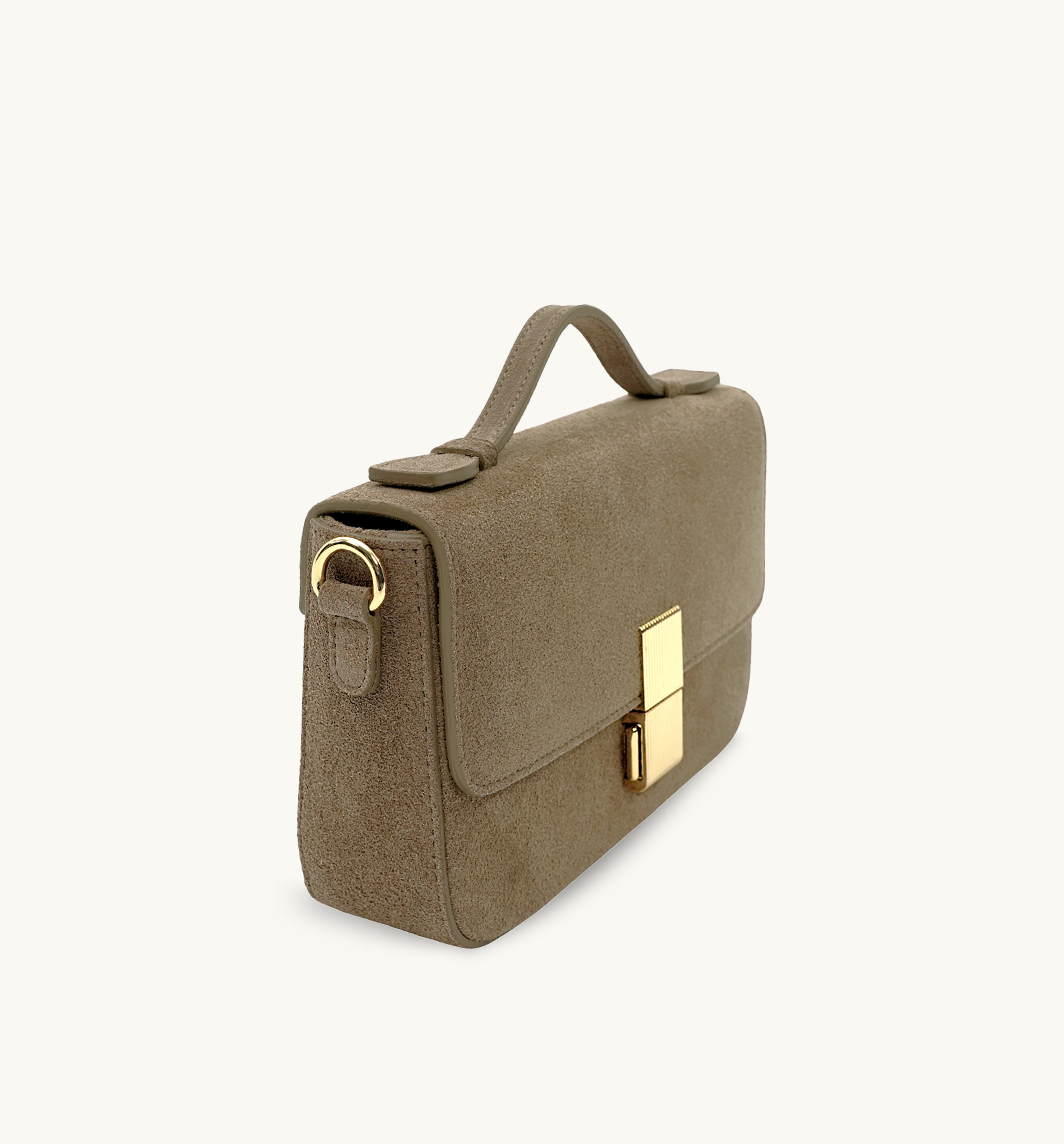 The Flora Top Handle Suede Bag
