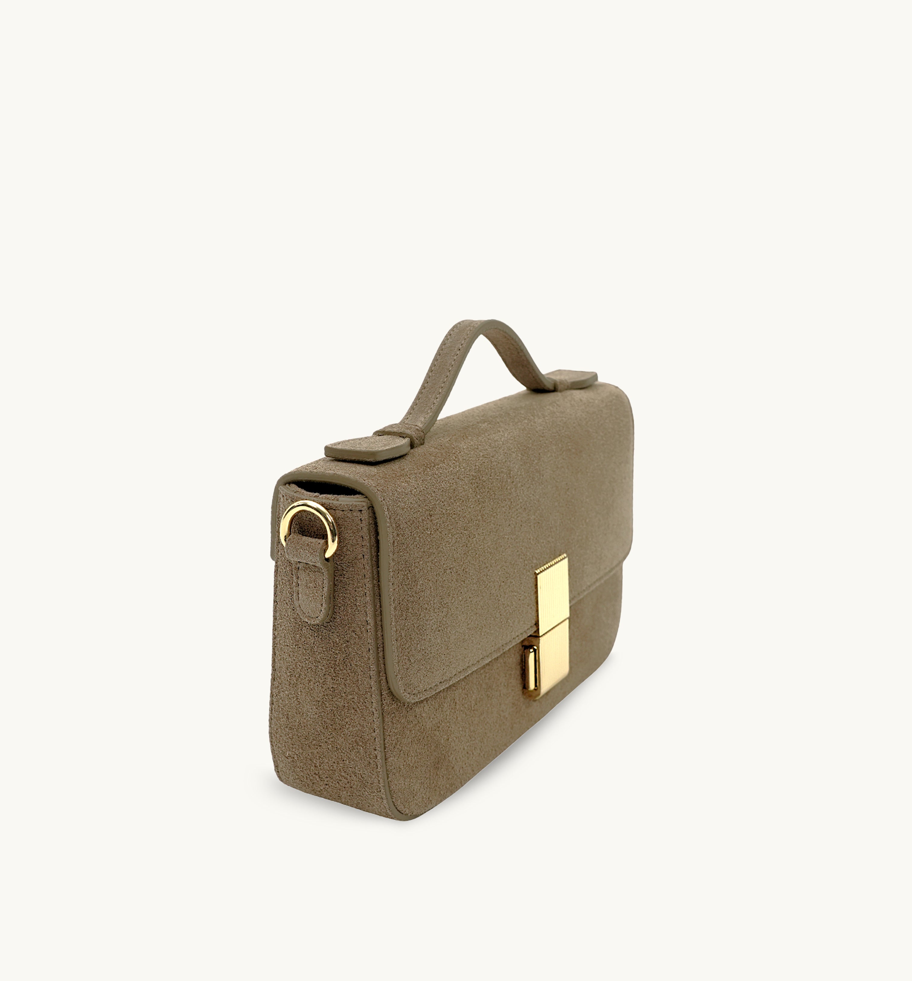 The Flora Top Handle Suede Bag