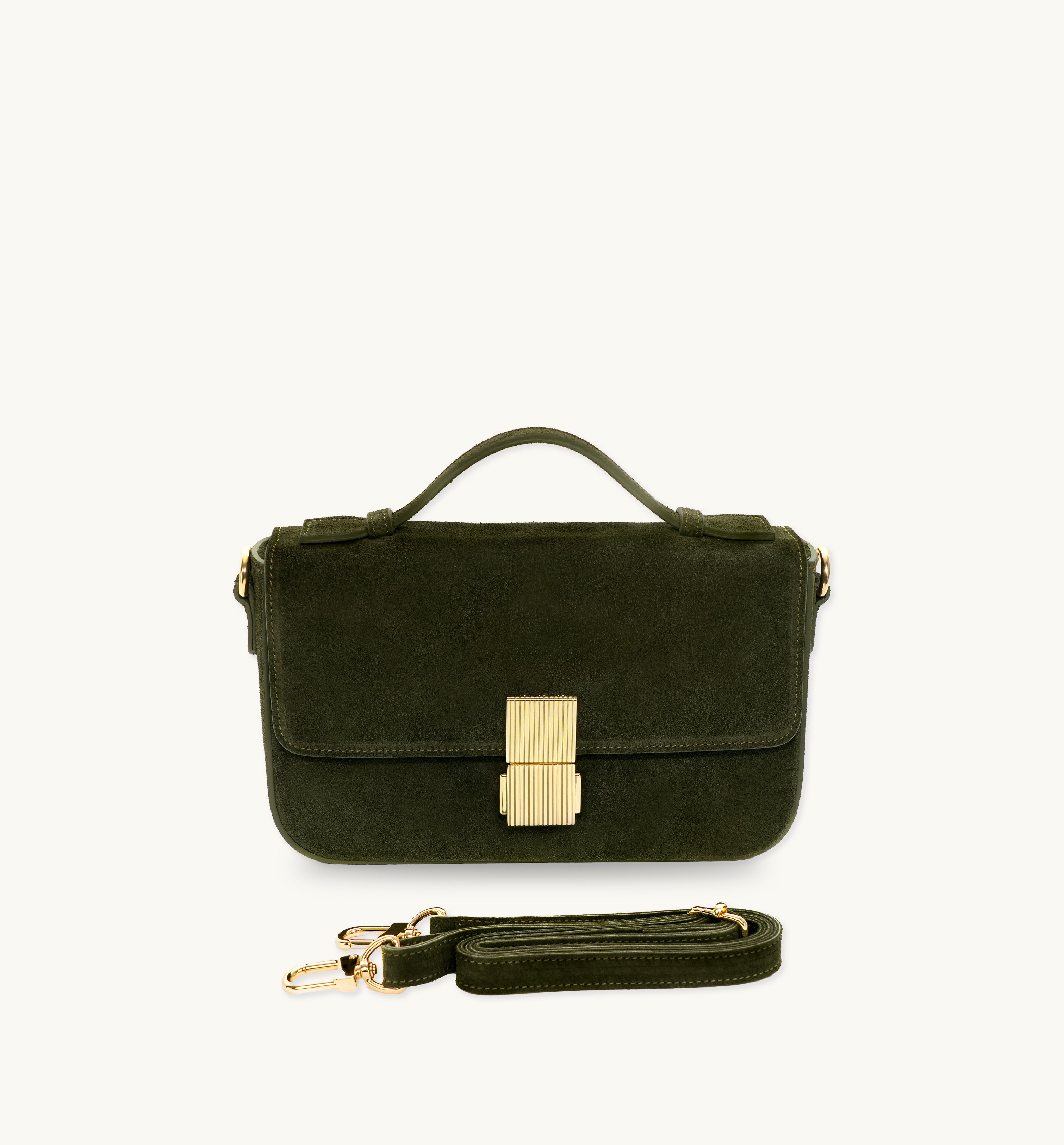 The Flora Top Handle Suede Bag