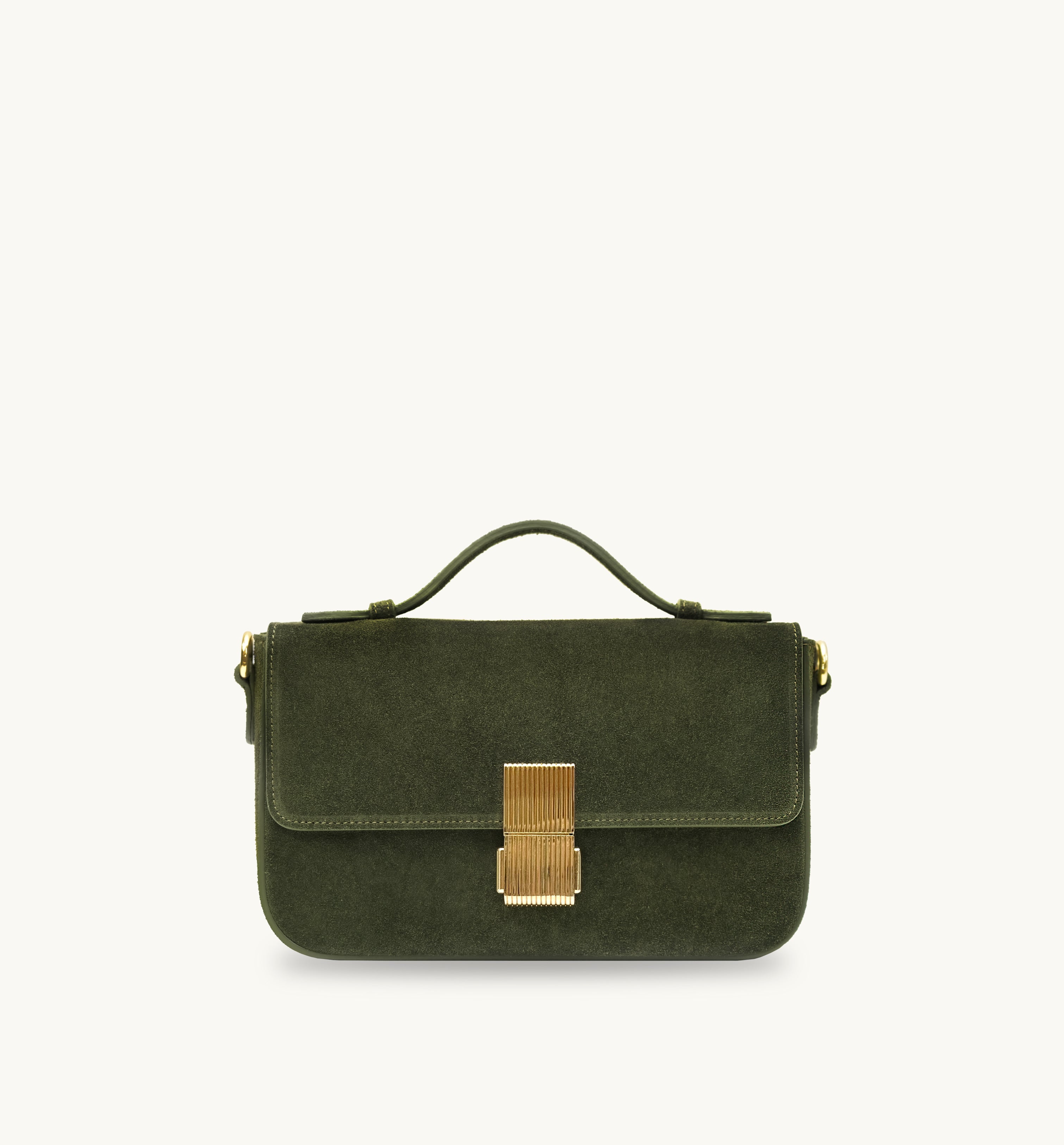 The Flora Top Handle Suede Bag