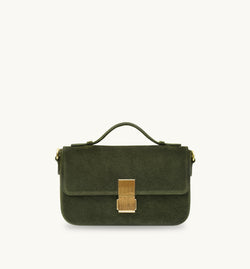 The Flora Top Handle Suede Bag
