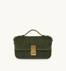 The Flora Top Handle Suede Bag