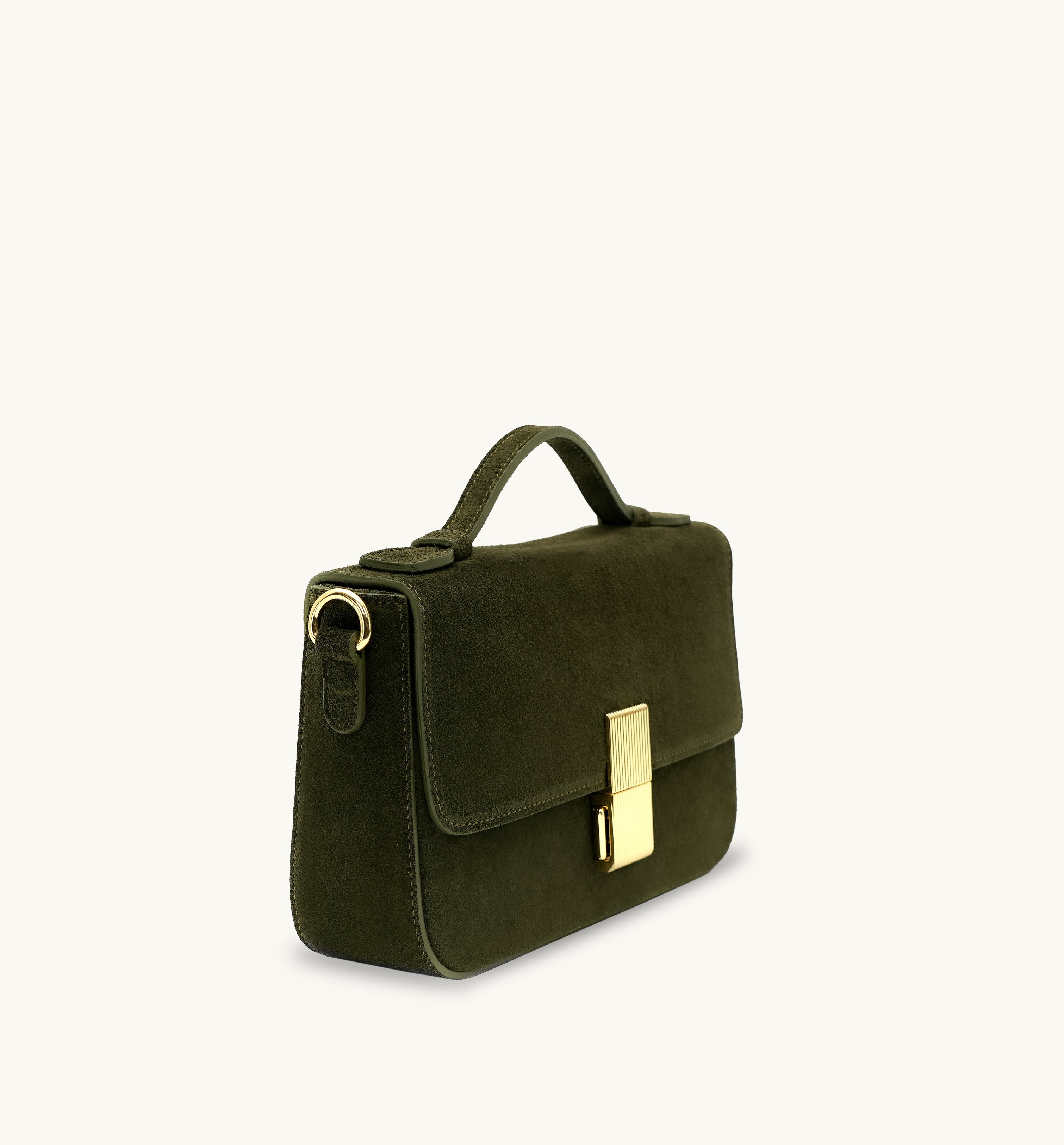 The Flora Top Handle Suede Bag