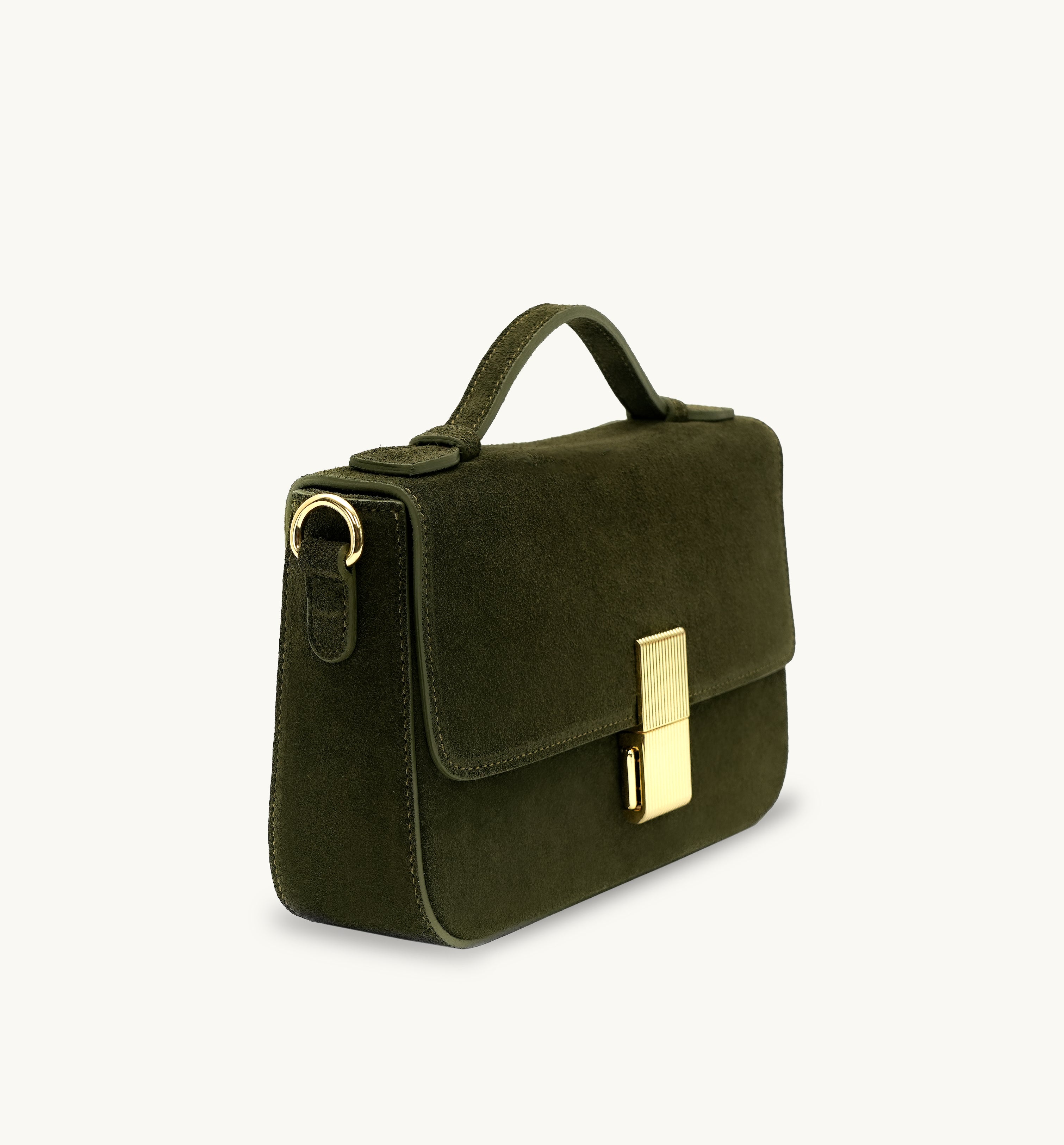 The Flora Top Handle Suede Bag