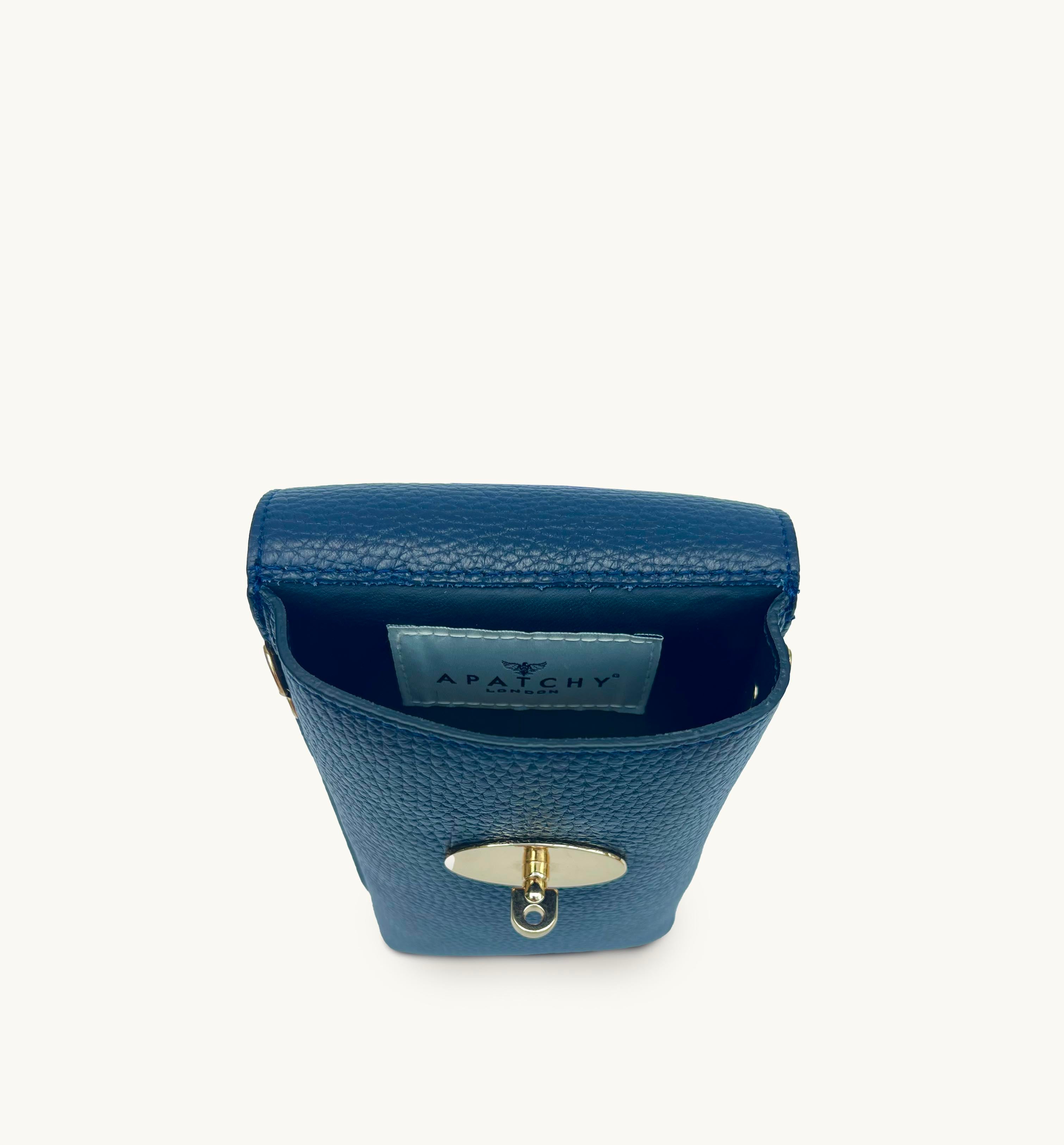 The Frankie Navy Leather Phone Bag