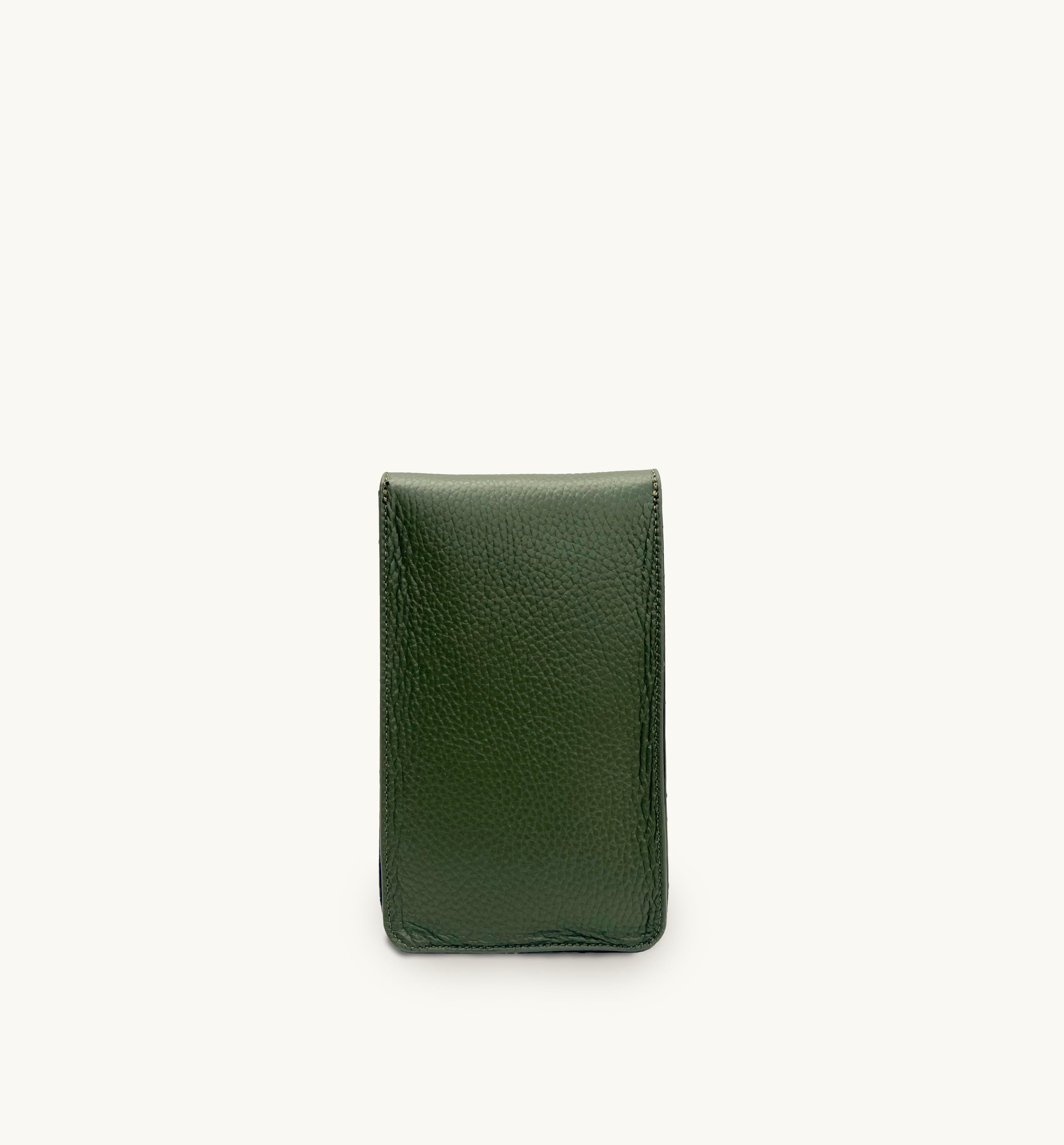 The Frankie Olive Leather Phone Bag