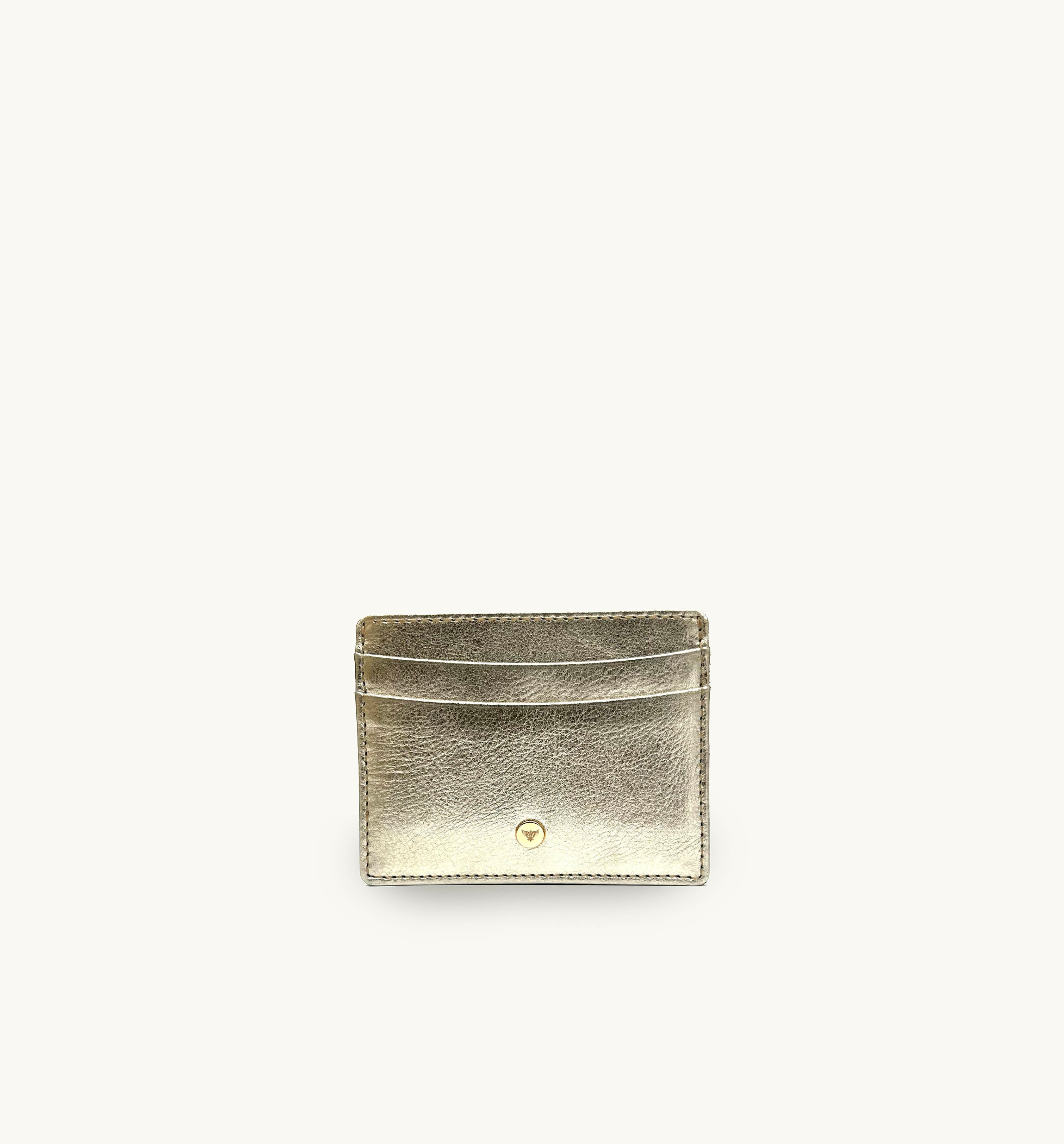 Gold Leather AirTag and Cardholder Gift Set