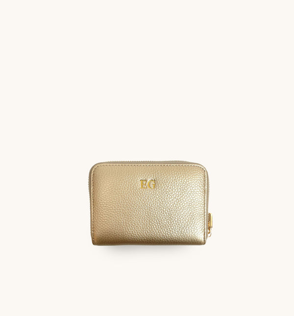 Personalised Gold Leather Purse