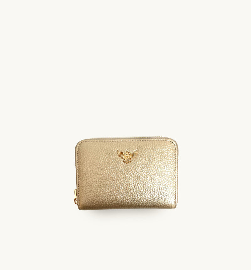 Cromia Gold Metallic & Leather Handbag Shoulder bag Purse - Ruby Lane
