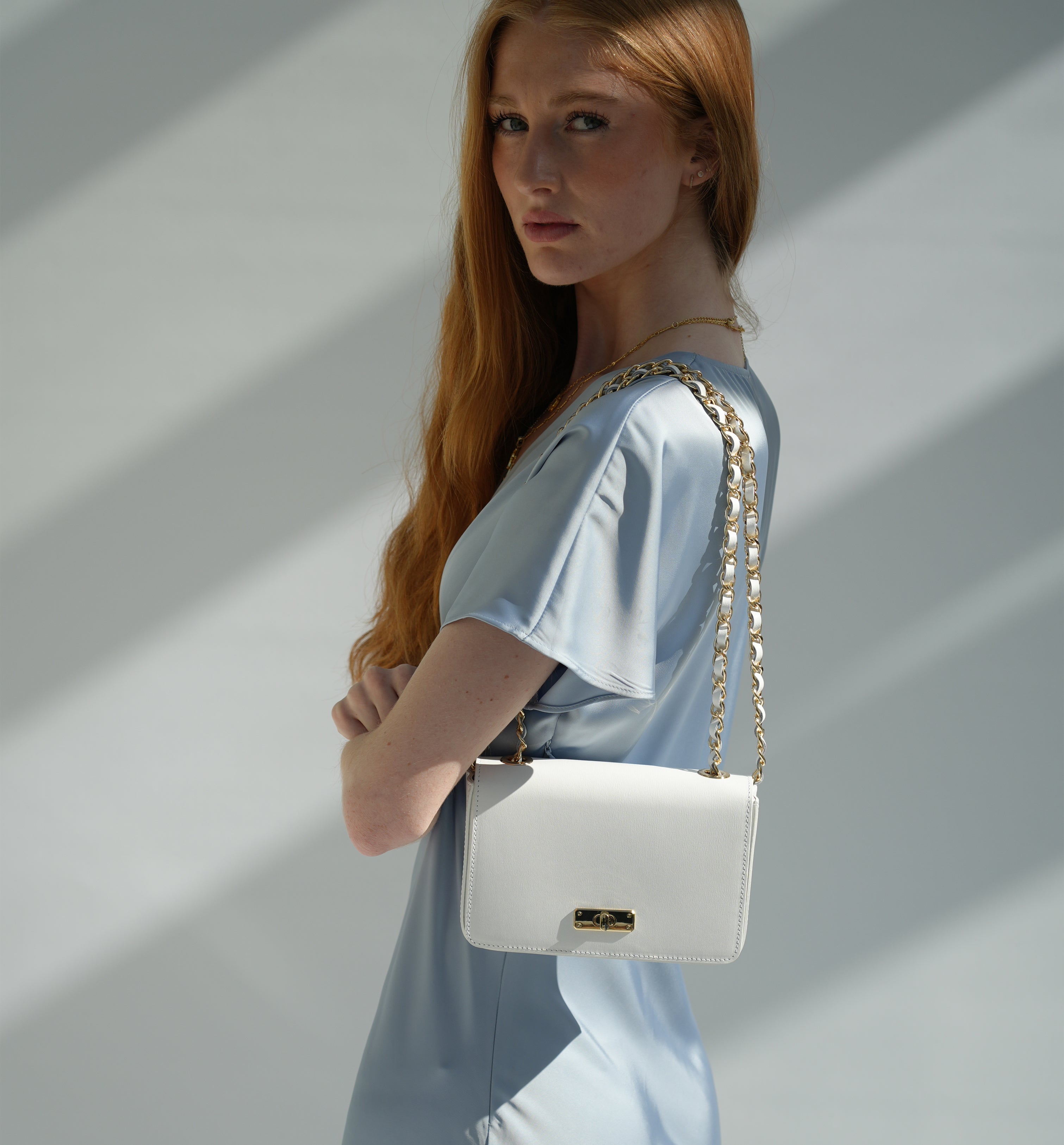 The Grace White Leather Bag