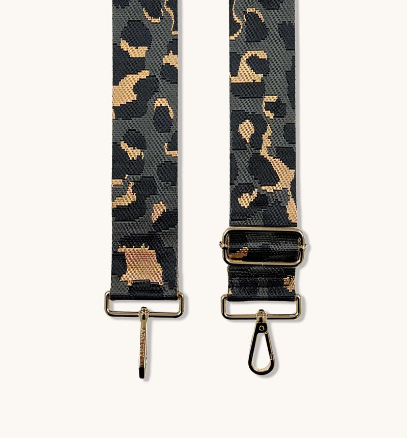 CALLISA Vegan Leather Crossbody Bag Leopard Strap Minimalist