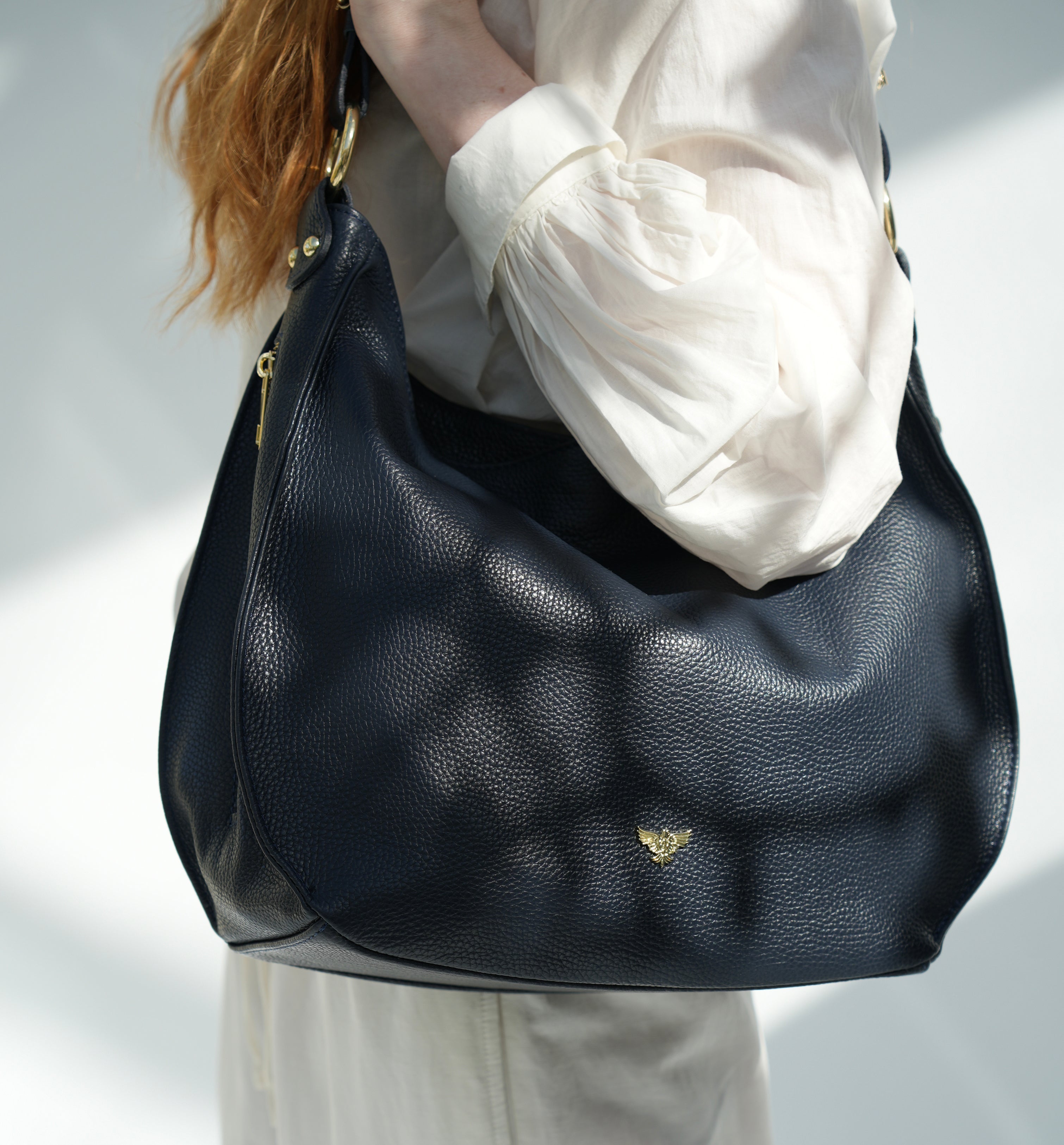 The Harriet Navy Leather Bag