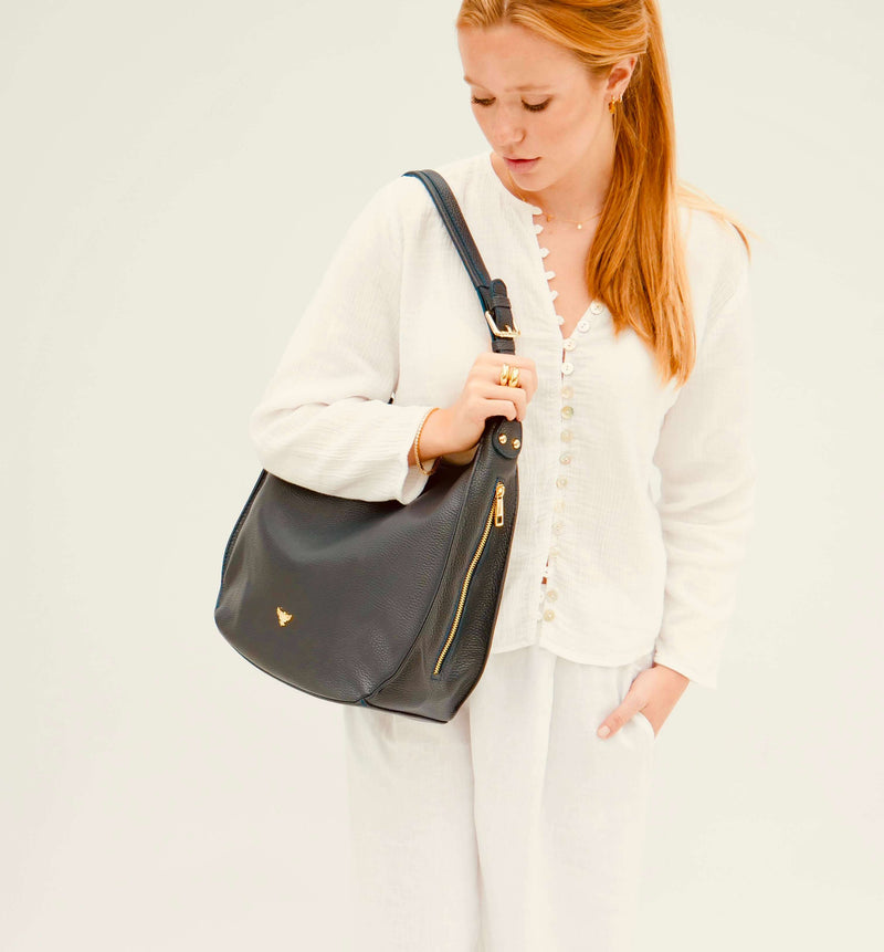 The Harriet Navy Leather Bag