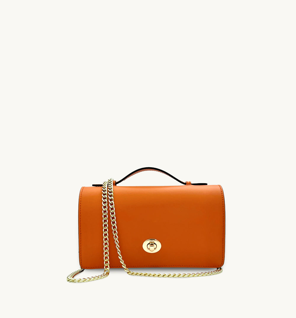 The Amelia Orange Leather Bag