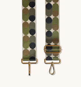 Olive Green Leather Crossbody Bag With Khaki Pills Strap