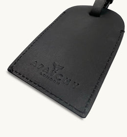 The Cavendish Black Leather Luggage Tag