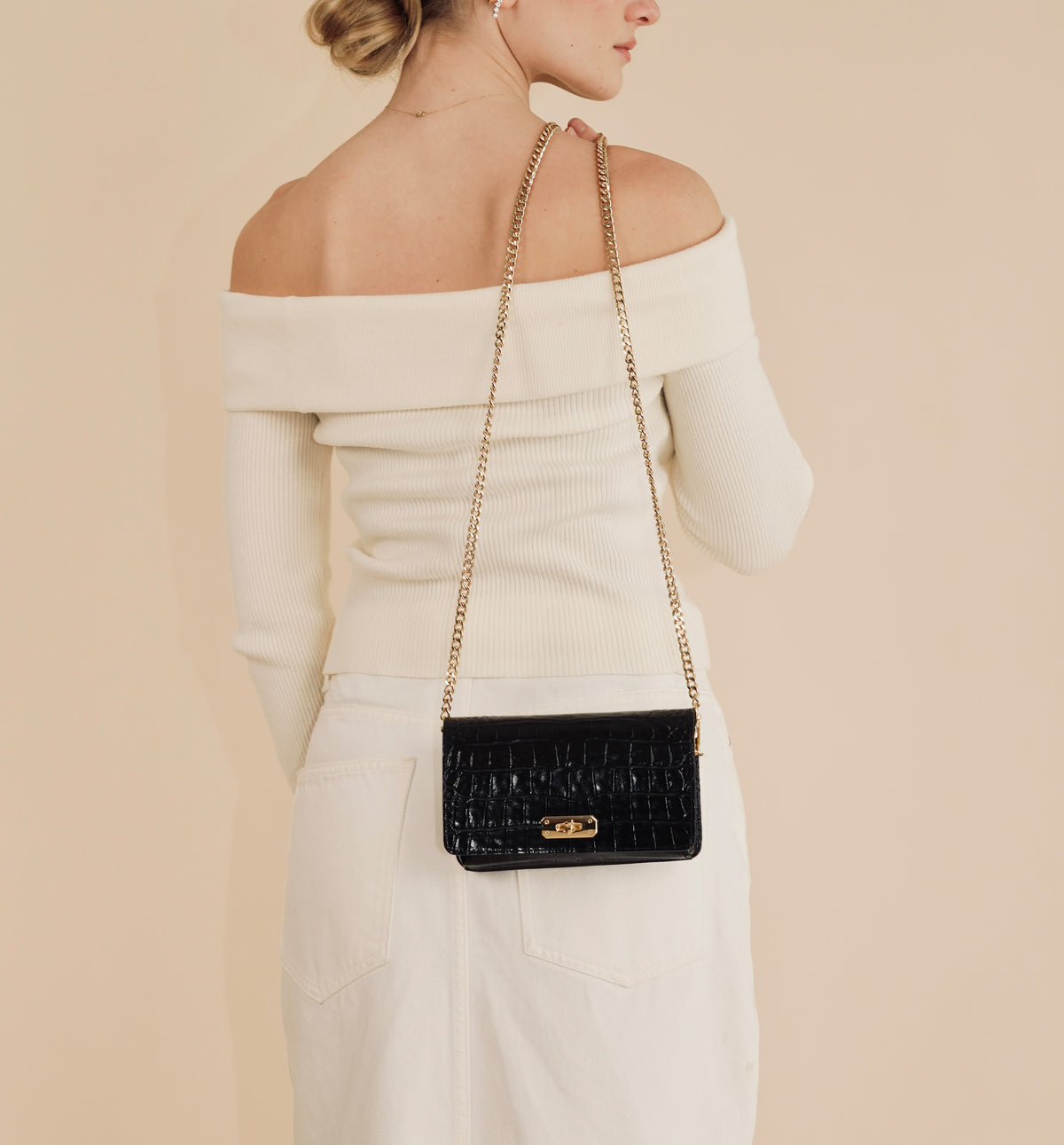 PRE ORDER: The Lyla Black Croc Leather Bag