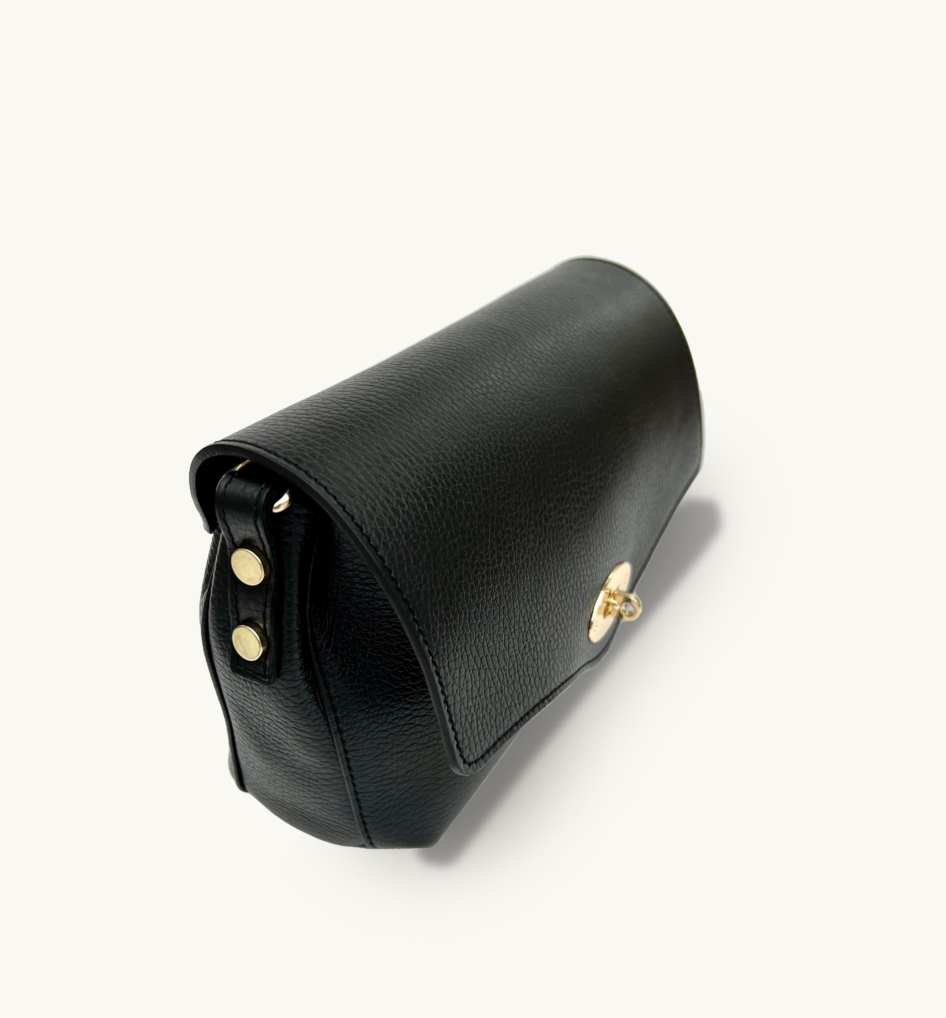 The Maddie Midi Black Leather Bag