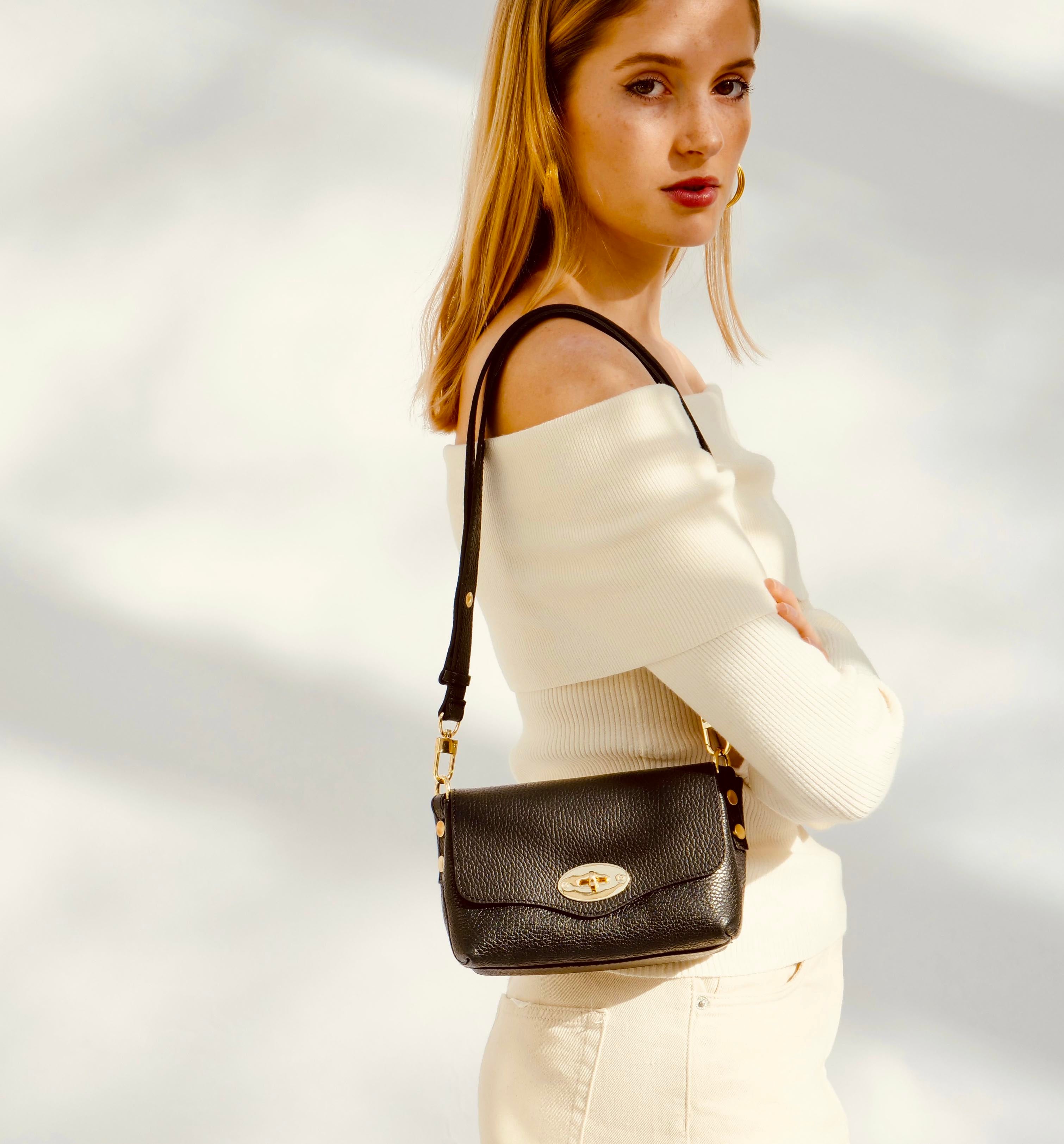 The Maddie Black Leather Bag