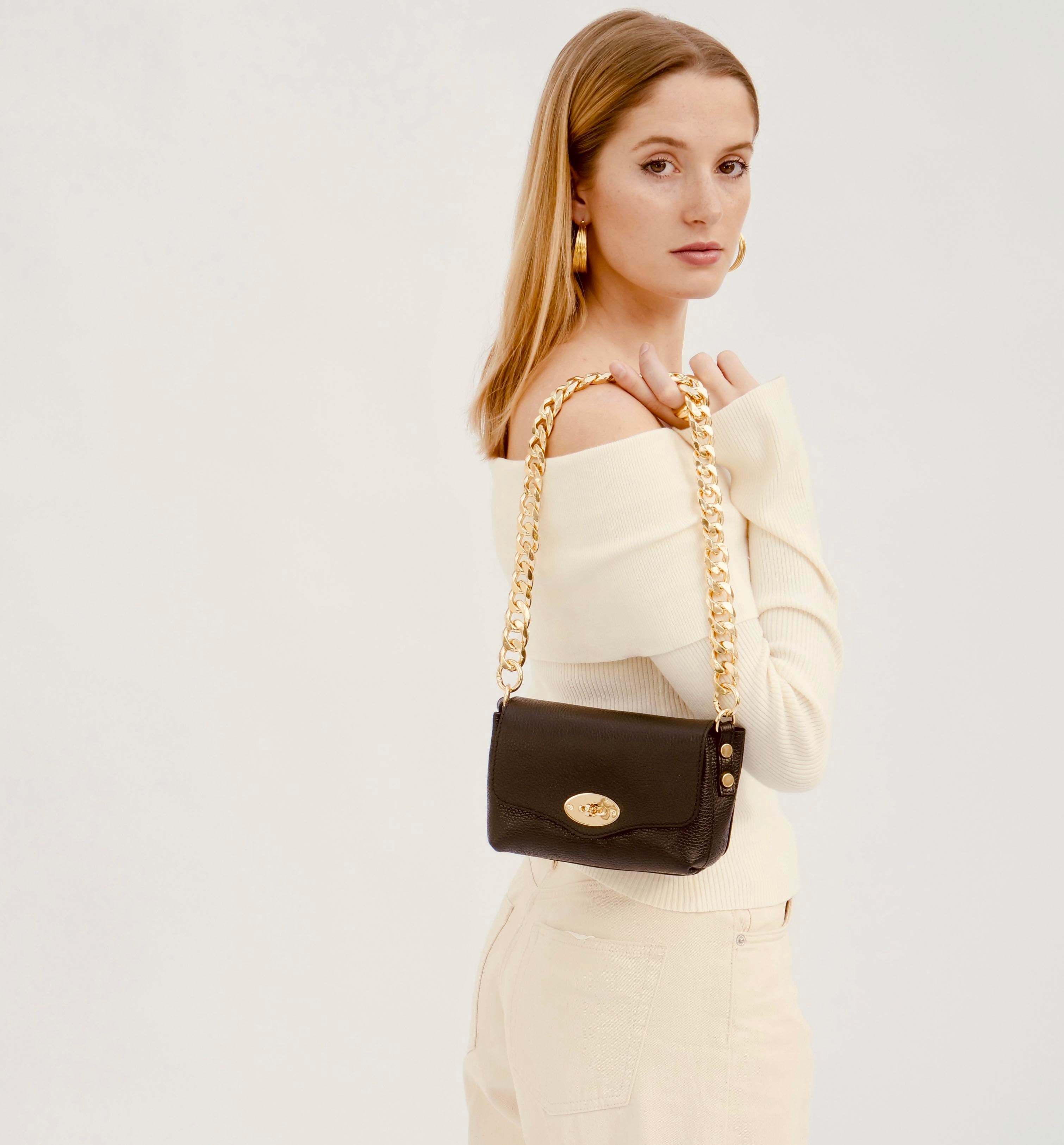 The Maddie Black Leather Bag