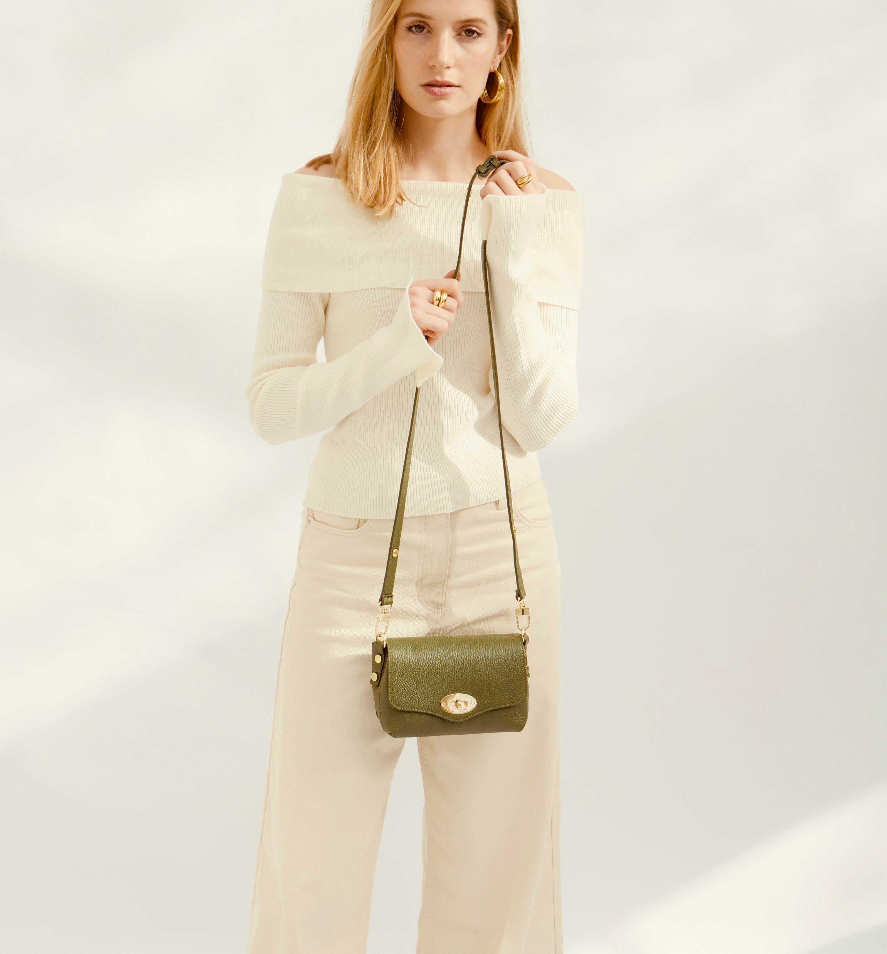 The Maddie Olive Leather Bag