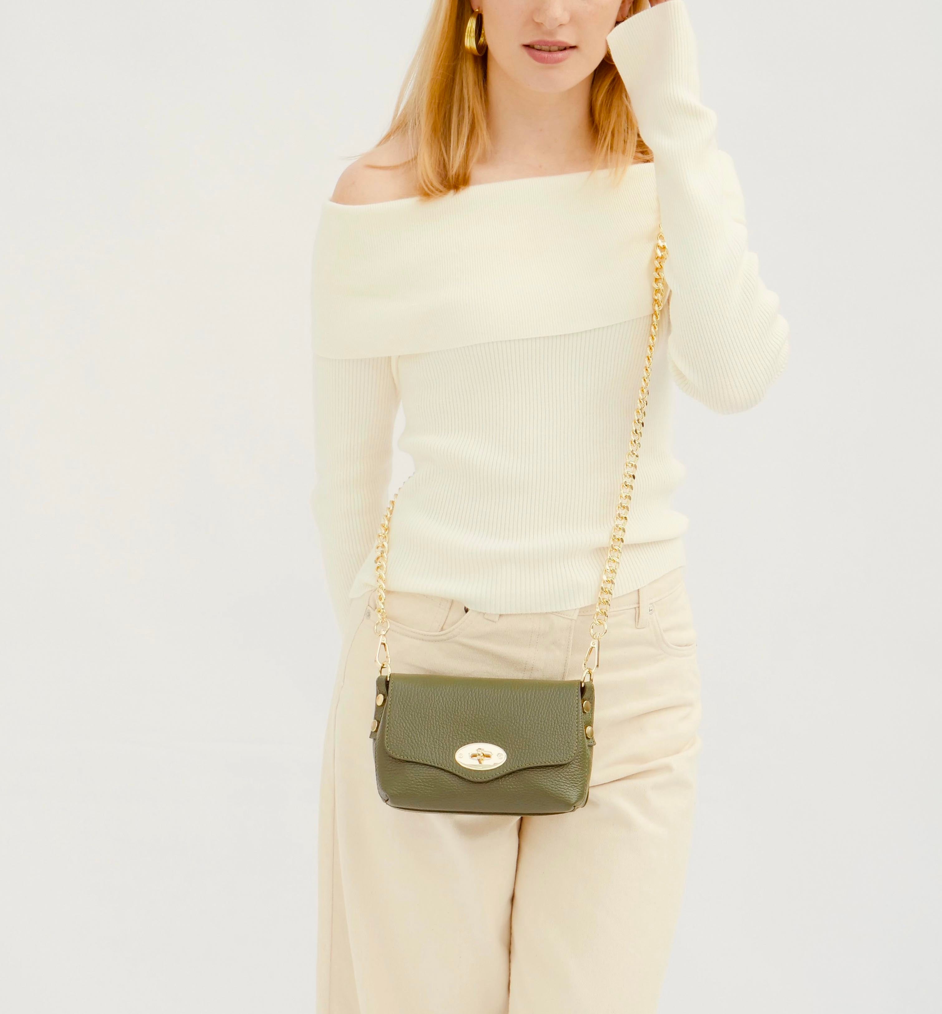 The Maddie Olive Leather Bag
