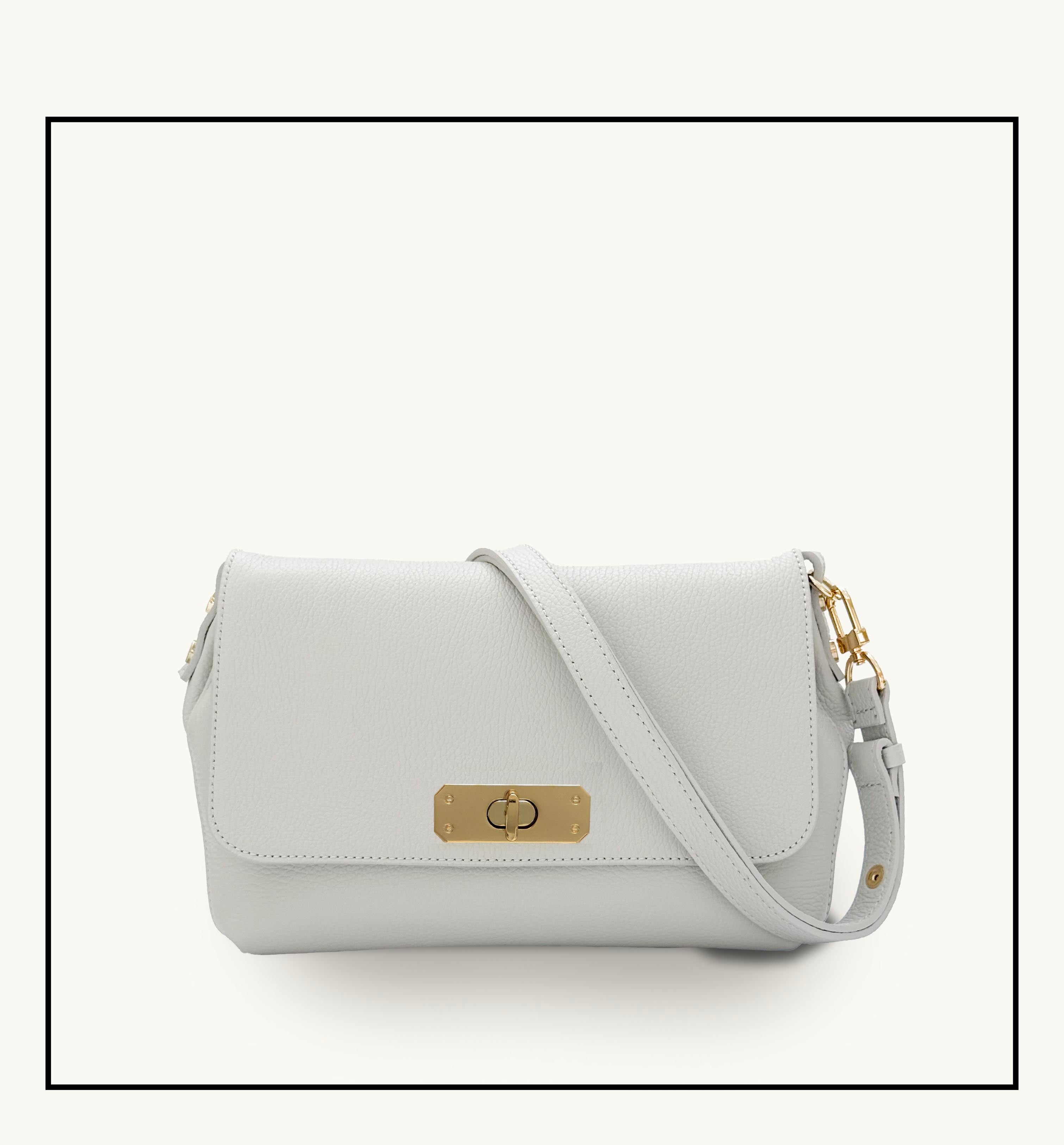 The Maisie Maxi Pale Grey Leather Bag