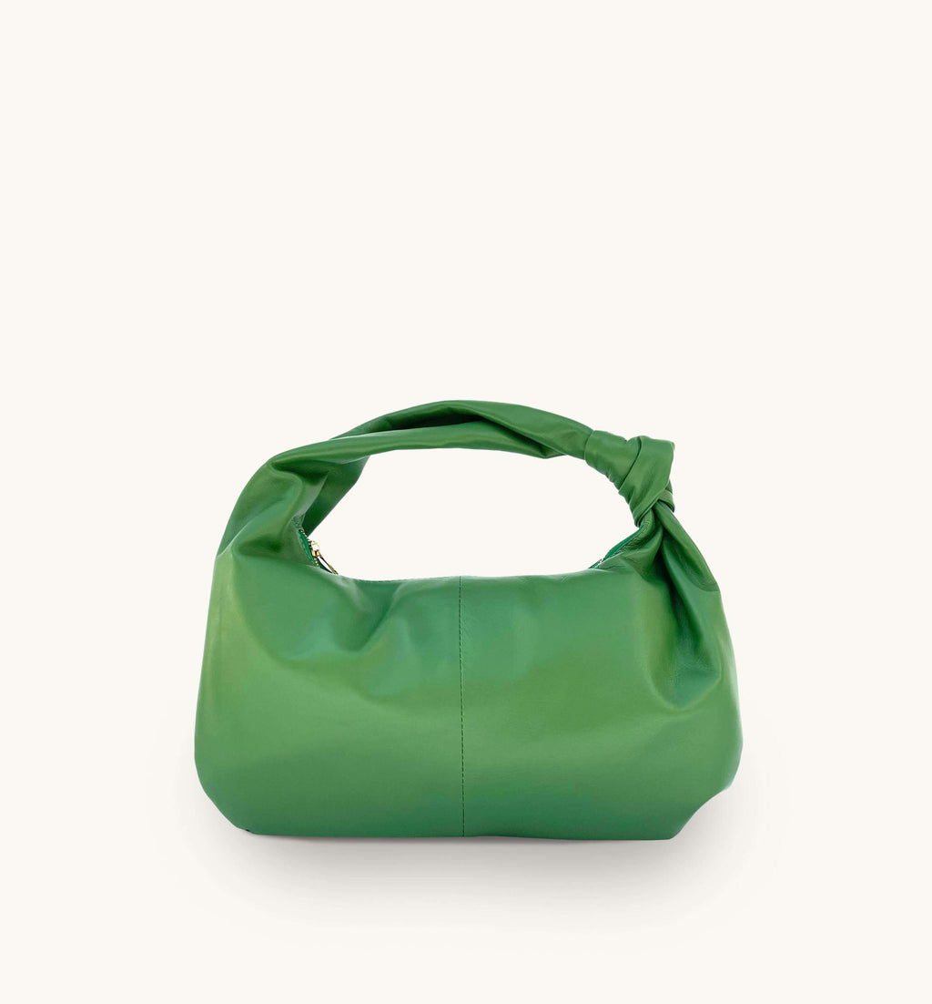 Apple Green Leather Tassel Cross Body Bag