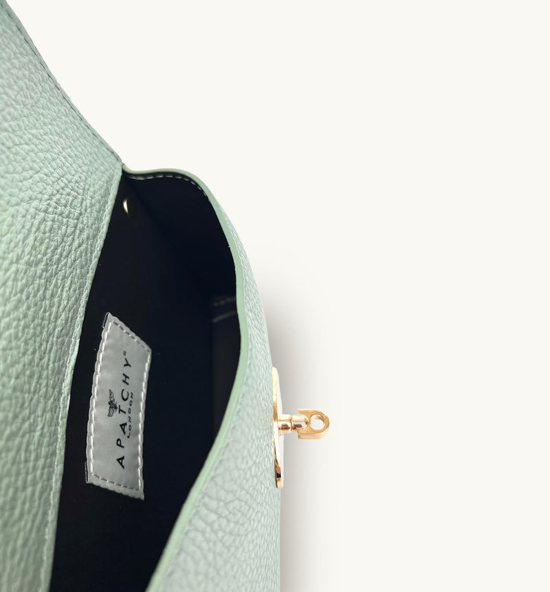 The Mila Mint Leather Phone Bag