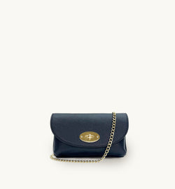 The Mila Navy Leather Phone Bag