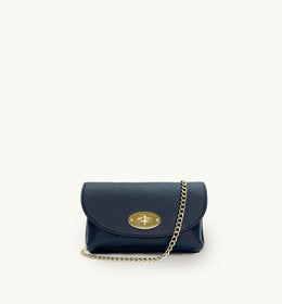 Apatchy The Mila Navy Leather Phone Bag