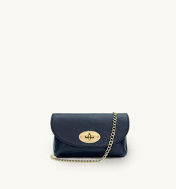 The Mila Navy Leather Phone Bag