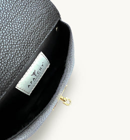 The Mila Black Leather Phone Bag